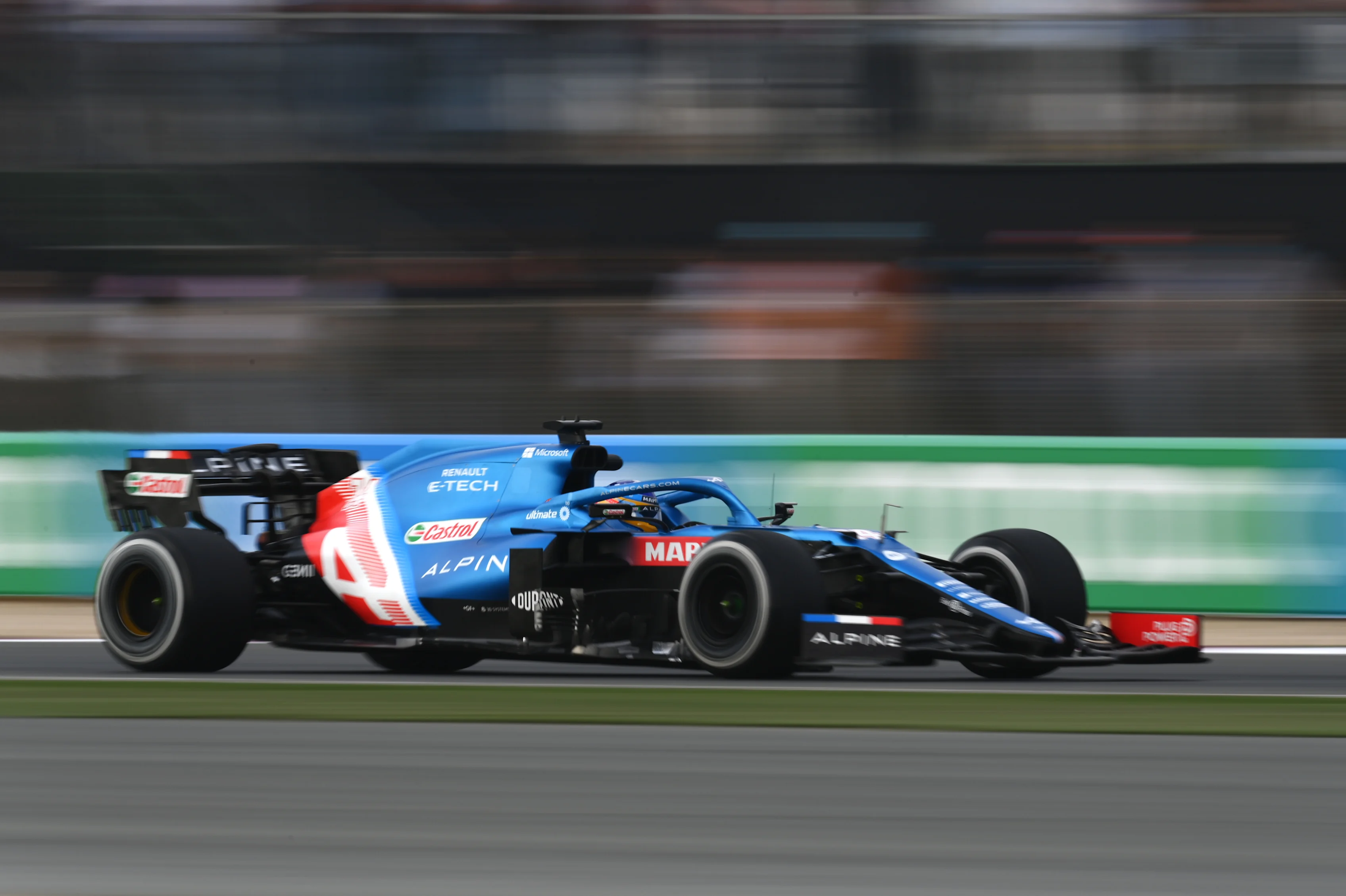 DOHA, QATAR - NOVEMBER 19: Fernando Alonso of Spain driving the (14) Alpine A521 Renault during practice ahead of the F1 Grand Prix of Qatar at Losail International Circuit on November 19, 2021 in Doha, Qatar. (Photo by Clive Mason/Getty Images)
