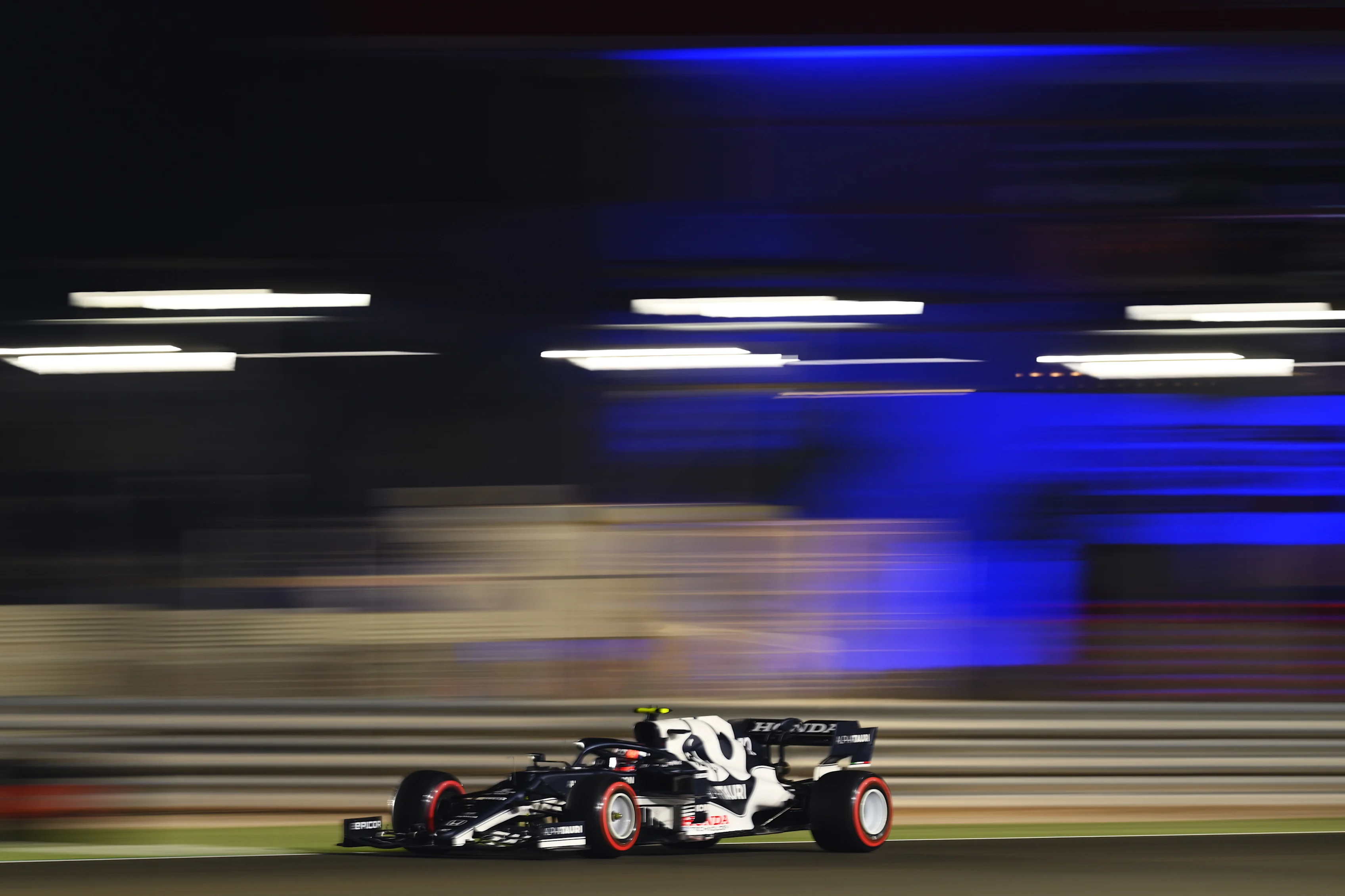 DOHA, QATAR - NOVEMBER 19: Pierre Gasly of France driving the (10) Scuderia AlphaTauri AT02 Honda