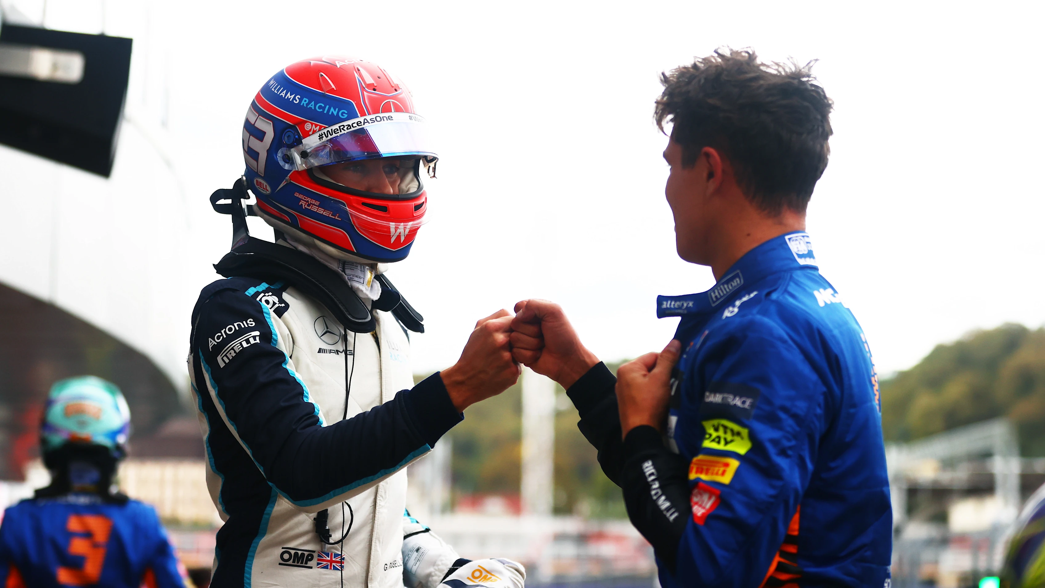SOCHI, RUSSIA - SEPTEMBER 25: Pole position qualifier Lando Norris of Great Britain and McLaren F1