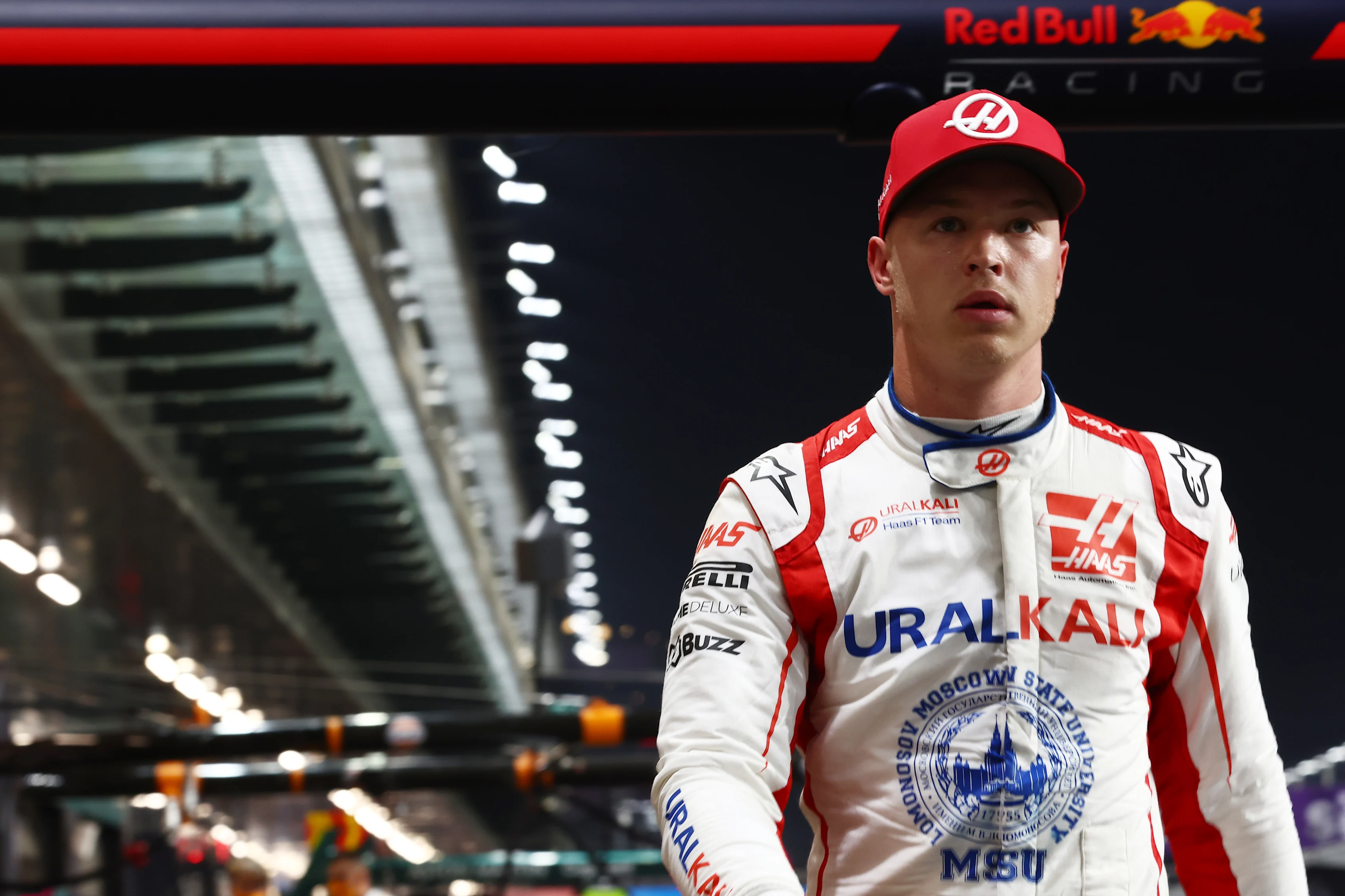 JEDDAH, SAUDI ARABIA - DECEMBER 04: Nikita Mazepin of Russia and Haas F1 walks in the Pitlane