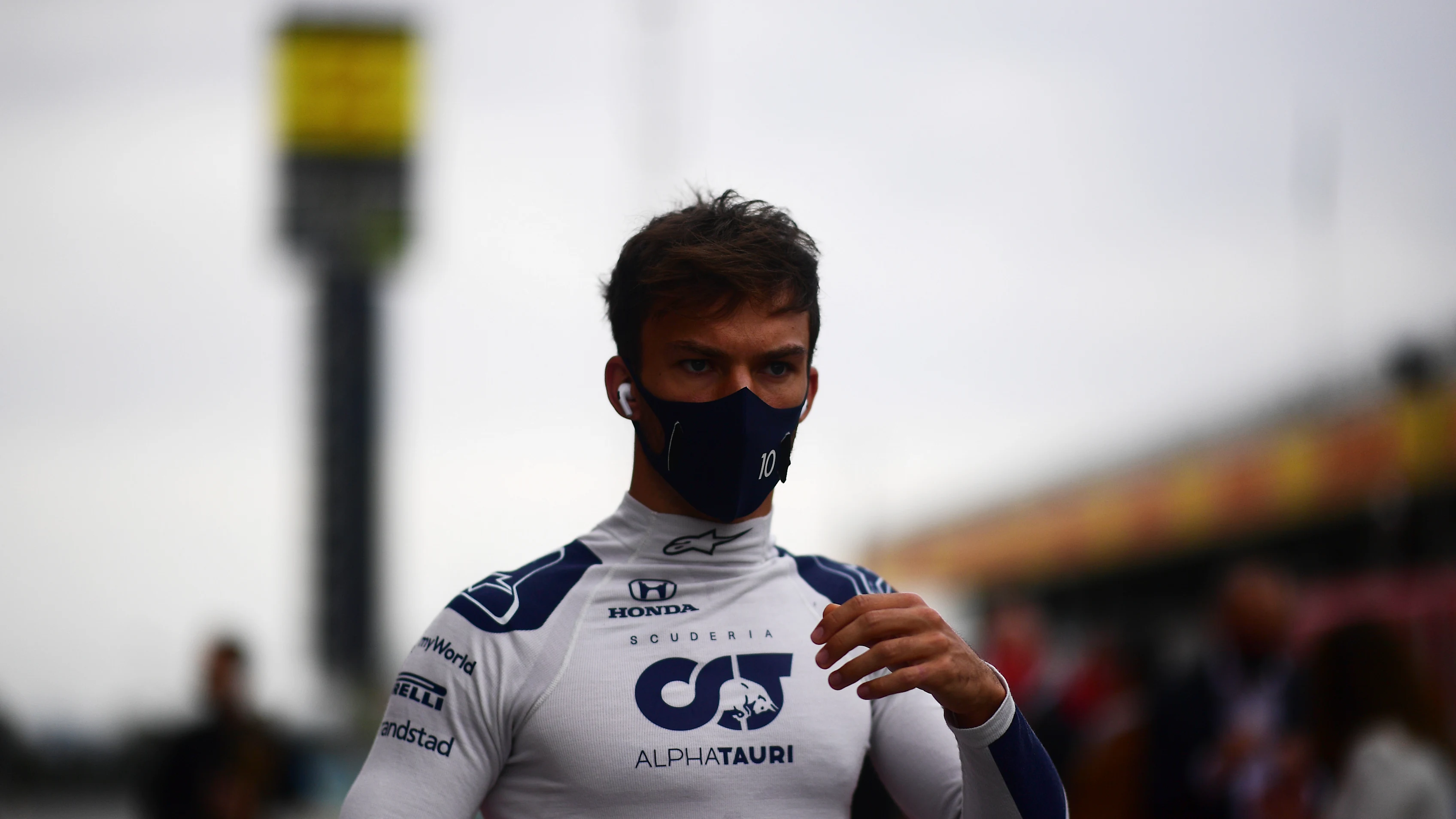 BARCELONA, SPAIN - MAY 09: Pierre Gasly of France and Scuderia AlphaTauri looks on during the F1