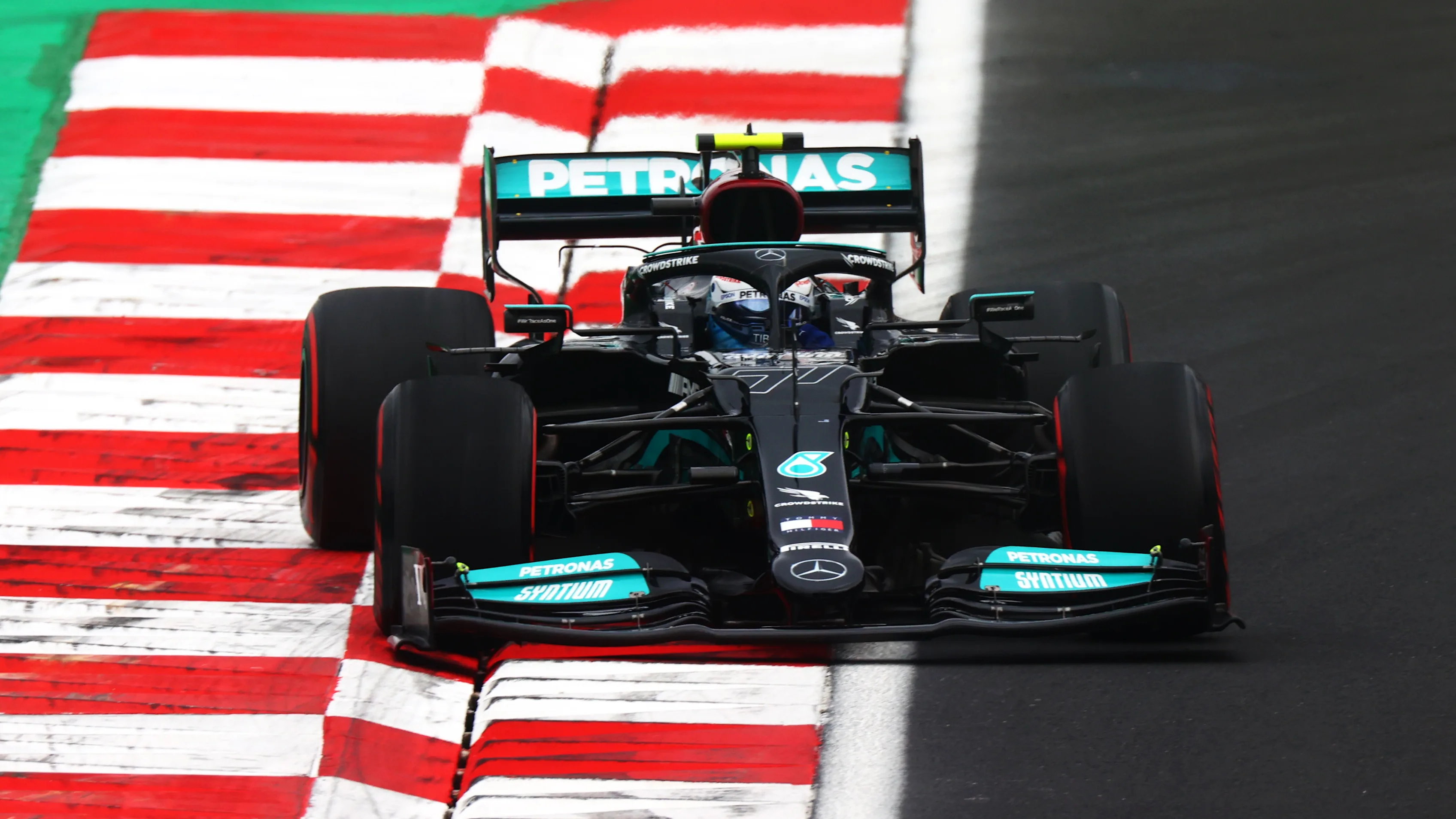 ISTANBUL, TURKEY - OCTOBER 09: Valtteri Bottas of Finland driving the (77) Mercedes AMG Petronas F1