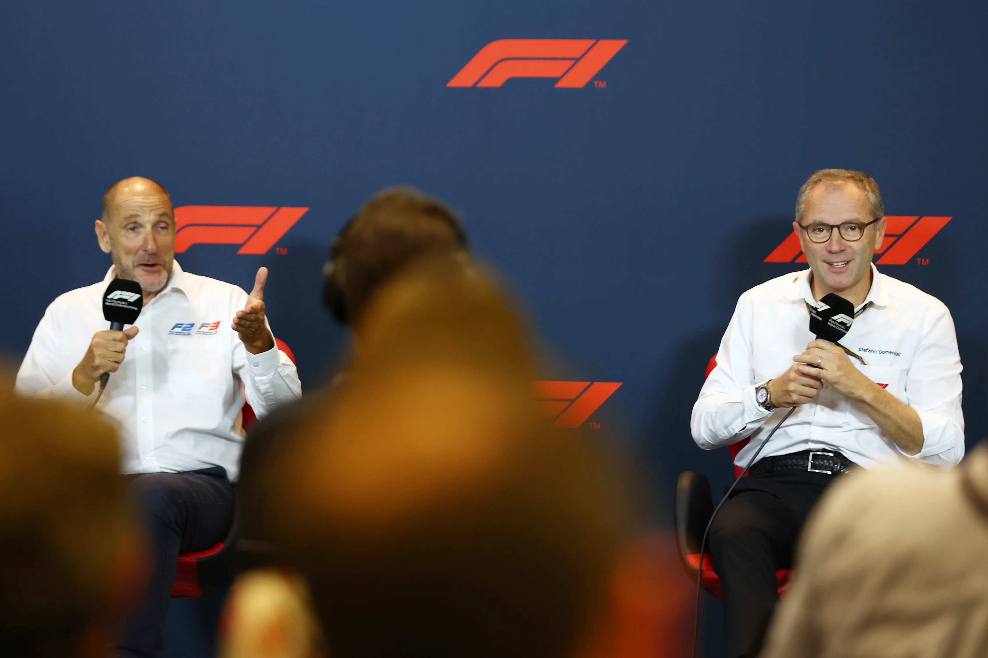ABU DHABI, UNITED ARAB EMIRATES - NOVEMBER 18: Bruno Michel, F2 & F3 CEO, and Stefano Domenicali,