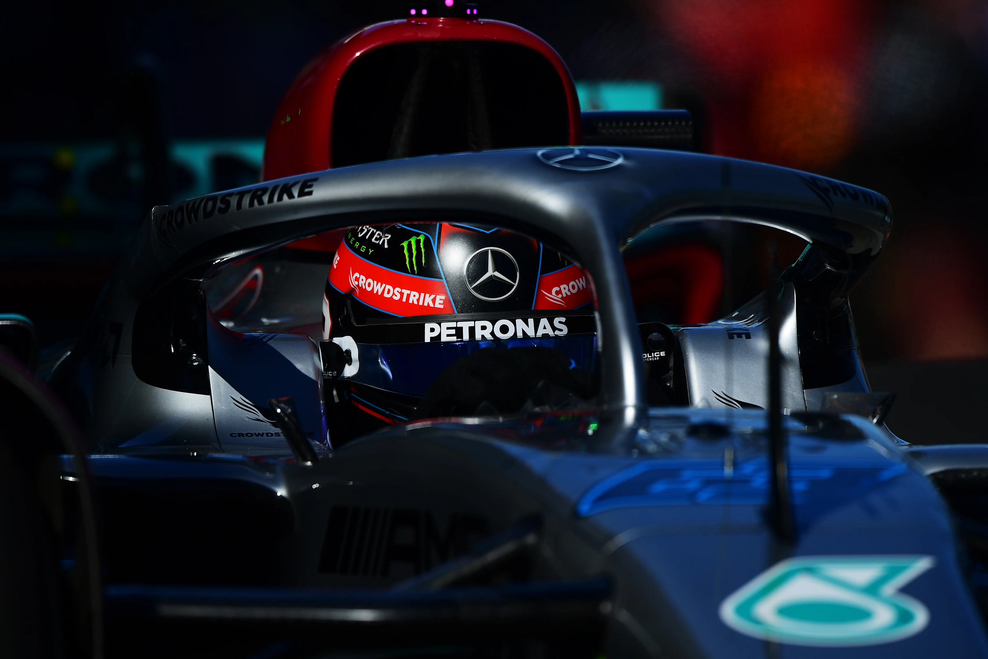 MELBOURNE, AUSTRALIA - APRIL 08: George Russell of Great Britain and Mercedes prepares to drive in