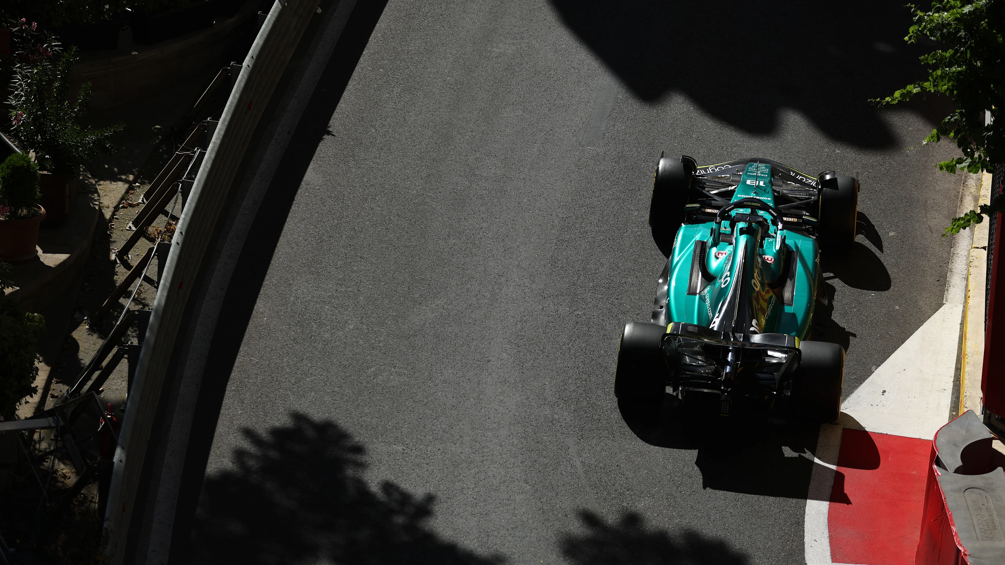 BAKU, AZERBAIJAN - JUNE 12: Lance Stroll of Canada driving the (18) Aston Martin AMR22 Mercedes on track during the F1 Grand Prix of Azerbaijan at Baku City Circuit on June 12, 2022 in Baku, Azerbaijan. (Photo by Bryn Lennon - Formula 1/Formula 1 via Getty Images)