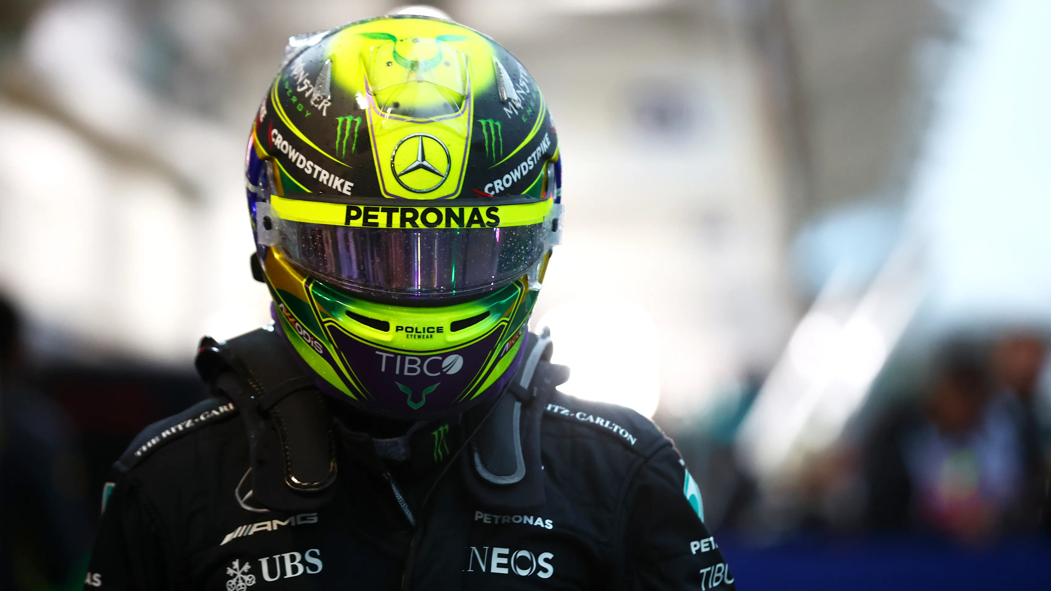 SAO PAULO, BRAZIL - NOVEMBER 11: Eighth placed qualifier Lewis Hamilton of Great Britain and