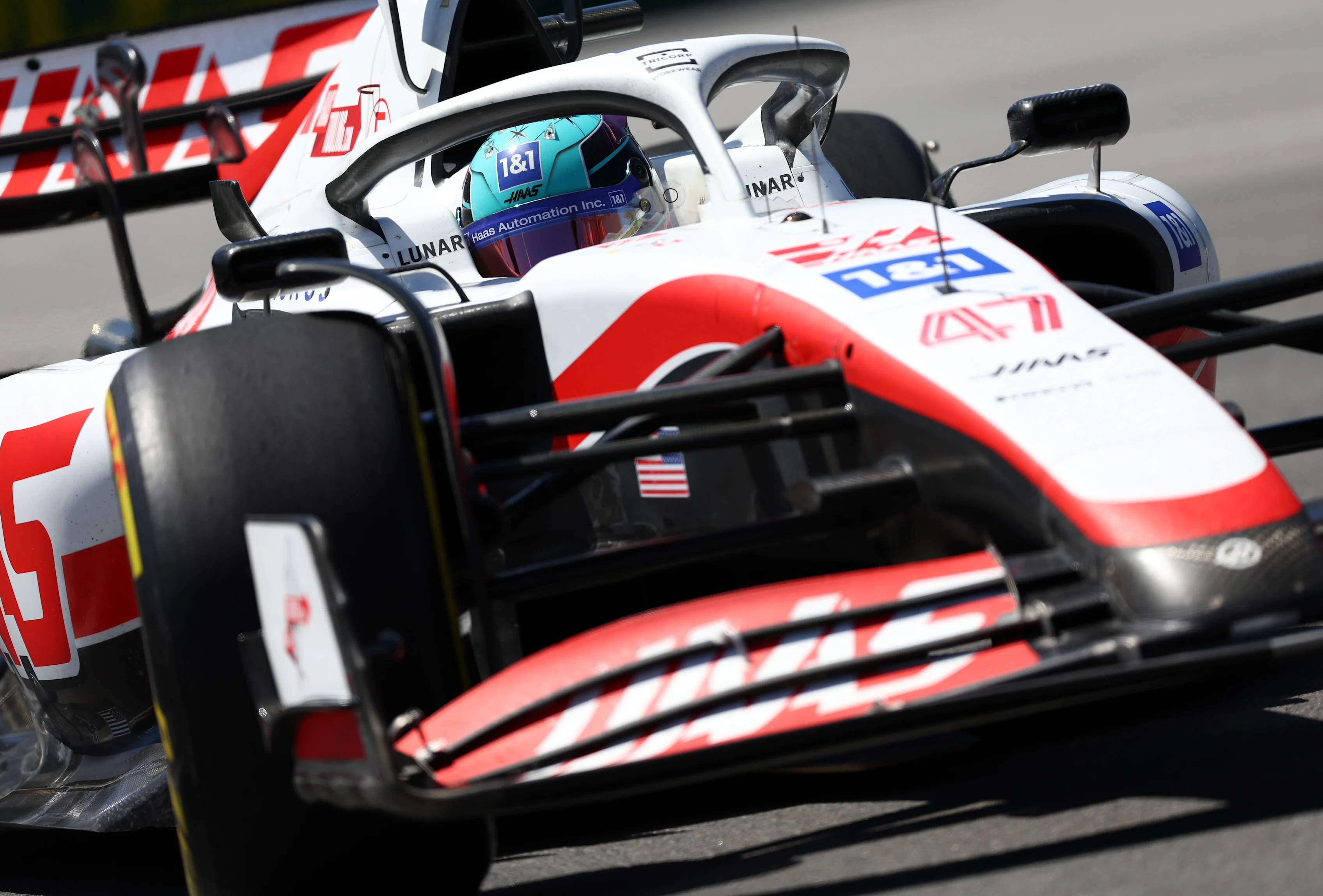 MONTREAL, QUEBEC - JUNE 19: Mick Schumacher of Germany driving the (47) Haas F1 VF-22 Ferrari on track during the F1 Grand Prix of Canada at Circuit Gilles Villeneuve on June 19, 2022 in Montreal, Quebec. (Photo by Clive Rose/Getty Images)