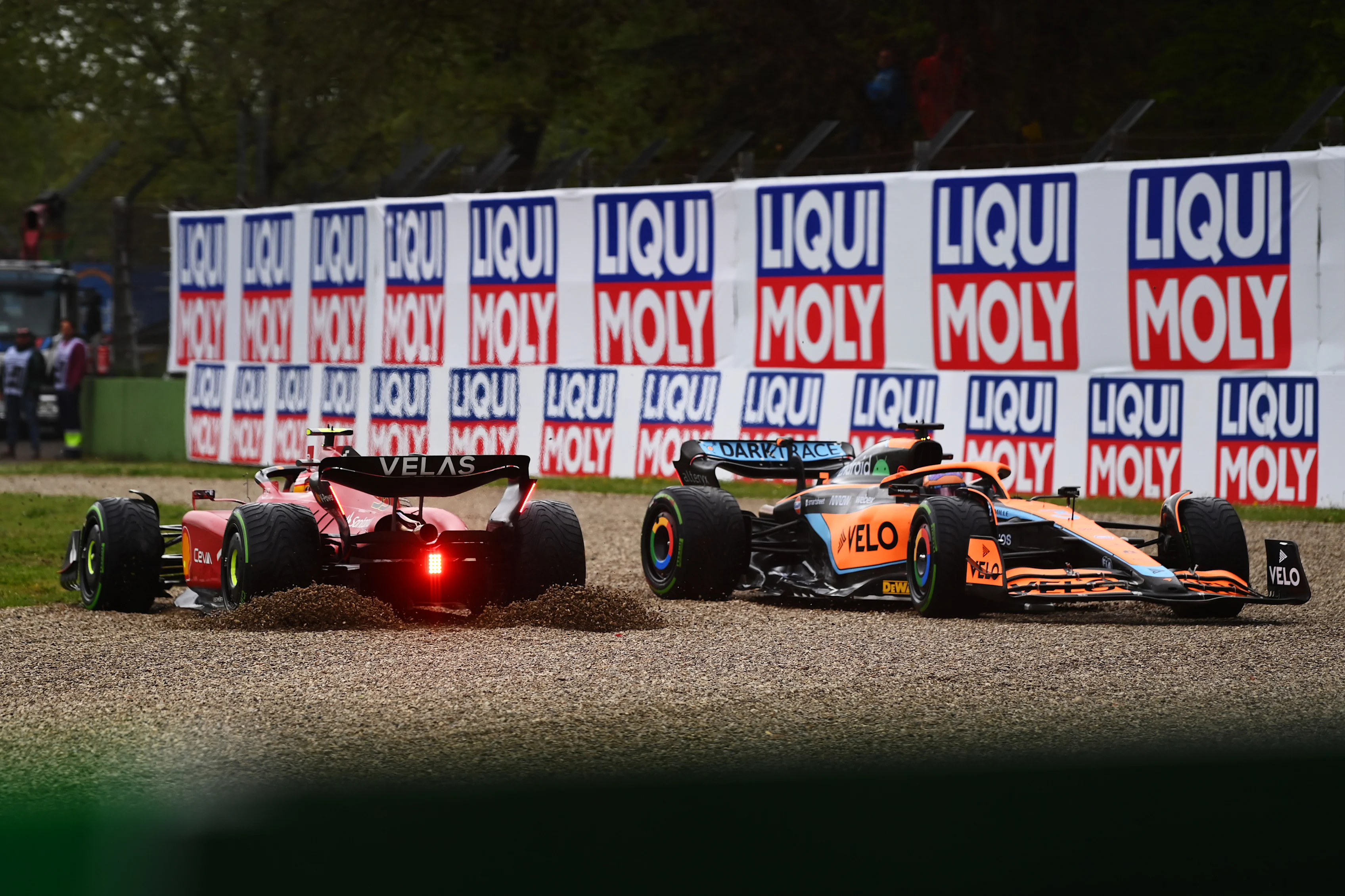 IMOLA, ITALY - APRIL 24: Daniel Ricciardo of Australia driving the (3) McLaren MCL36 Mercedes and