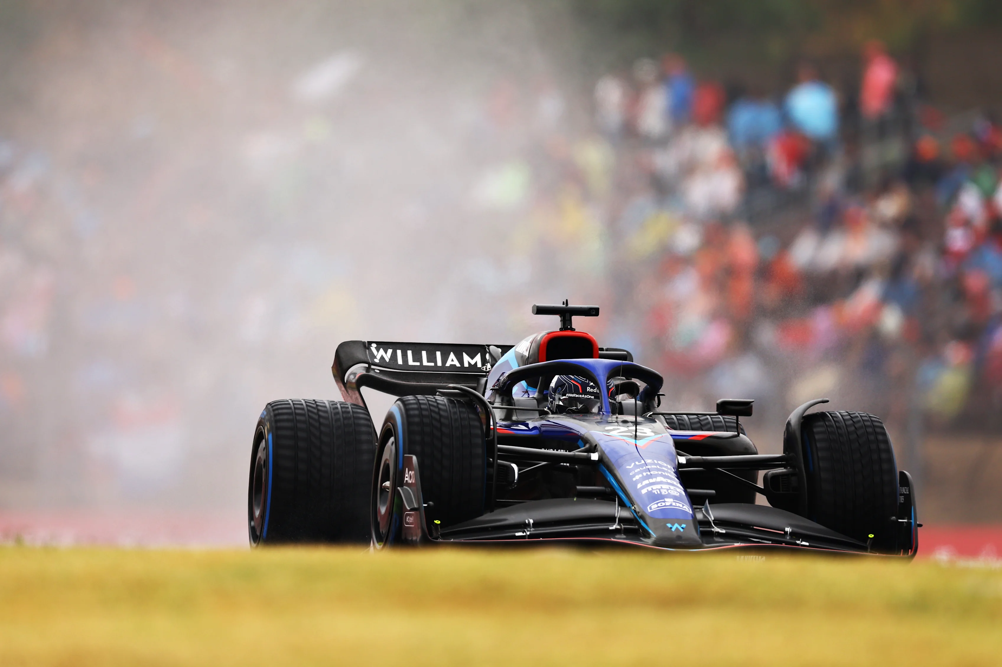 BUDAPEST, HUNGARY - JULY 30: Alexander Albon of Thailand driving the (23) Williams FW44 Mercedes on track during final practice ahead of the F1 Grand Prix of Hungary at Hungaroring on July 30, 2022 in Budapest, Hungary. (Photo by Francois Nel/Getty Images)