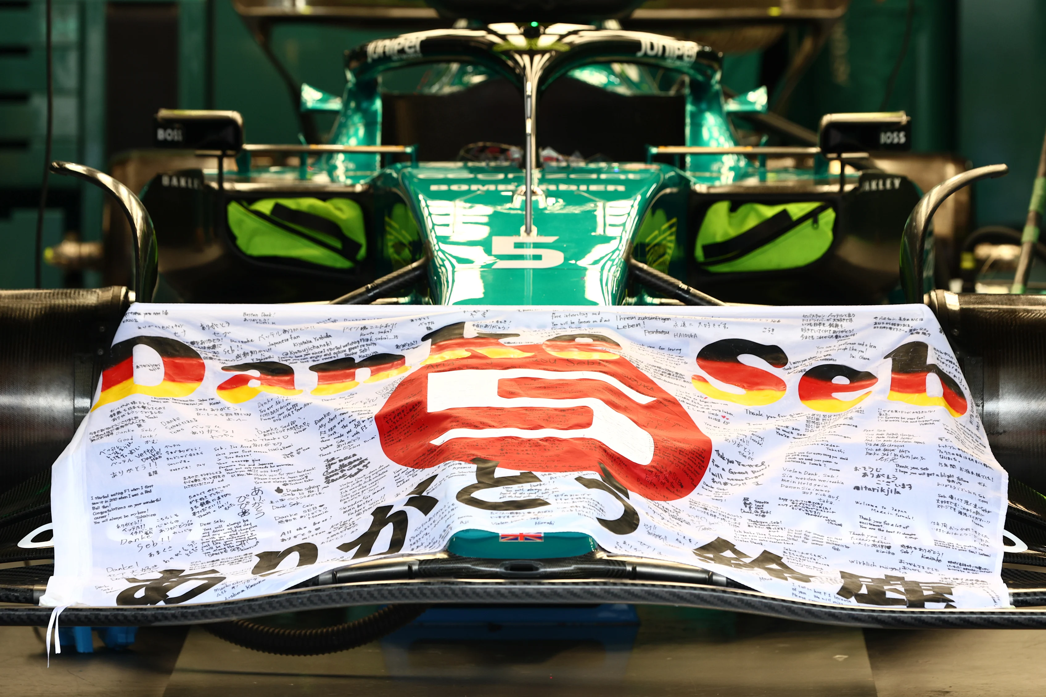 SUZUKA, JAPAN - OCTOBER 09: The car of Sebastian Vettel of Germany and Aston Martin F1 Team is