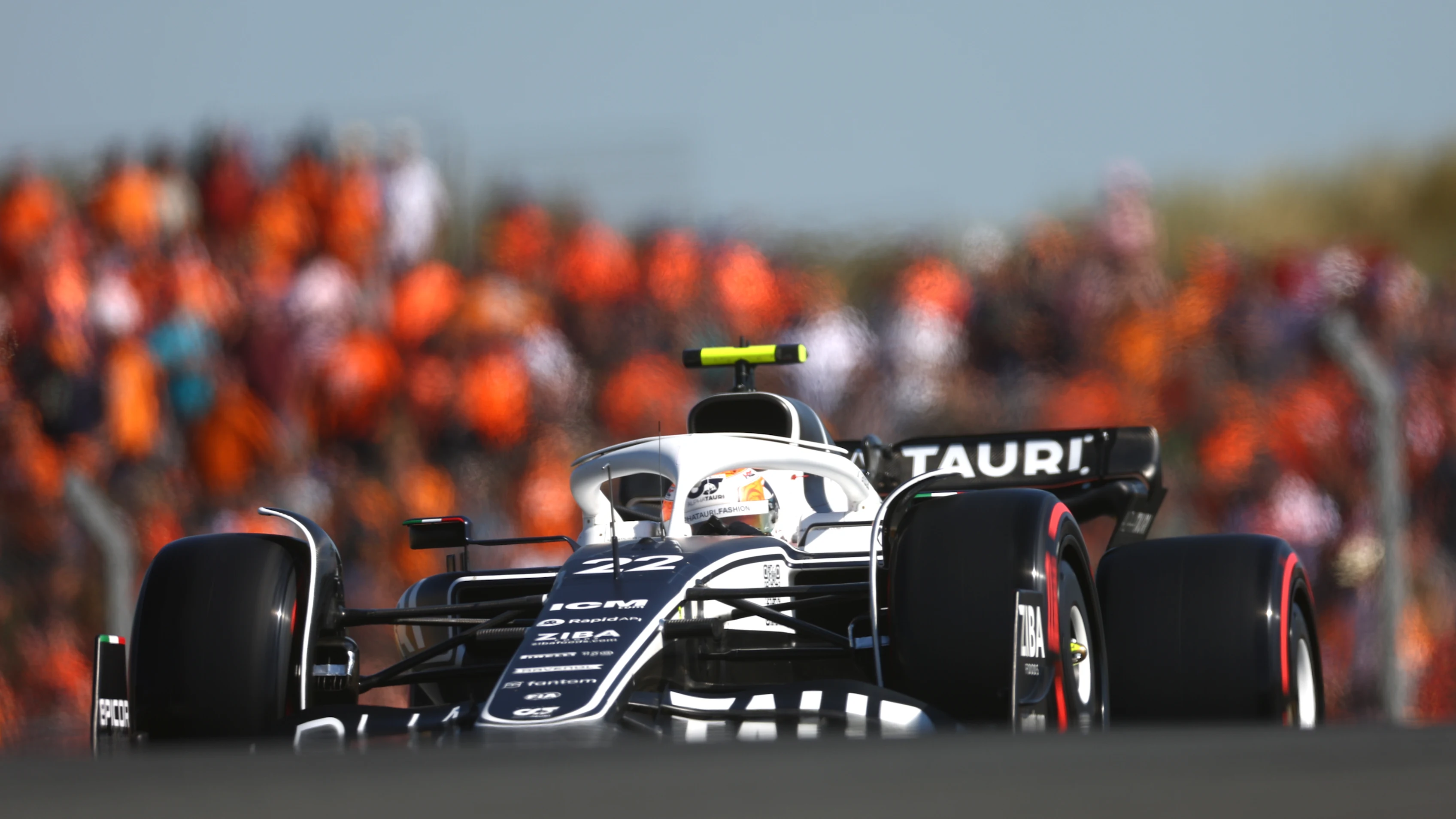 ZANDVOORT, NETHERLANDS - SEPTEMBER 03: Yuki Tsunoda of Japan driving the (22) Scuderia AlphaTauri AT03 on track during final practice ahead of the F1 Grand Prix of The Netherlands at Circuit Zandvoort on September 03, 2022 in Zandvoort, Netherlands. (Photo by Lars Baron - Formula 1/Formula 1 via Getty Images)