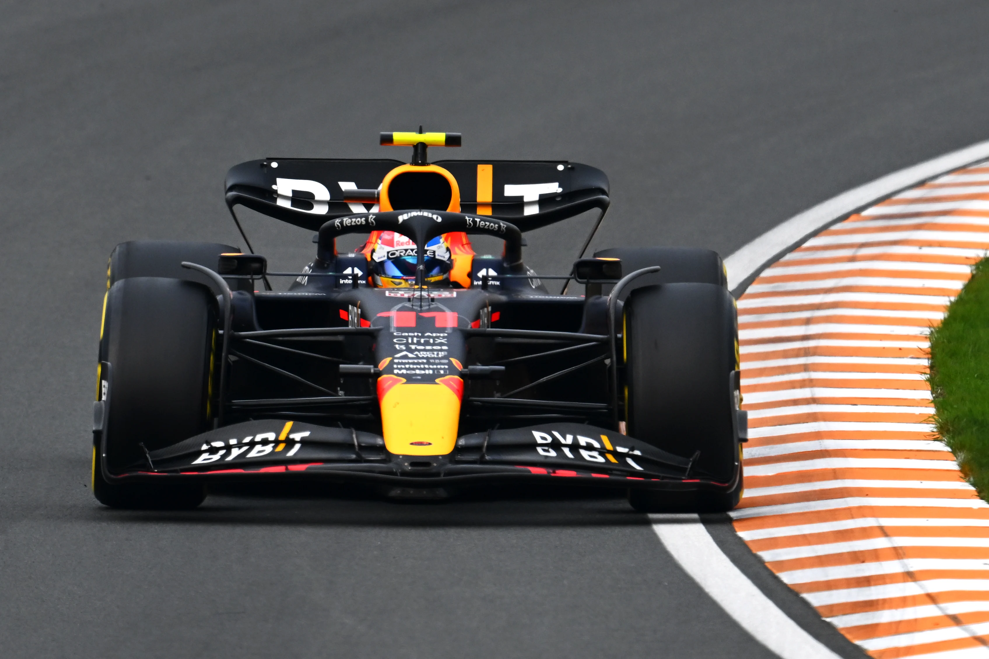 ZANDVOORT, NETHERLANDS - SEPTEMBER 04: Sergio Perez of Mexico driving the (11) Oracle Red Bull