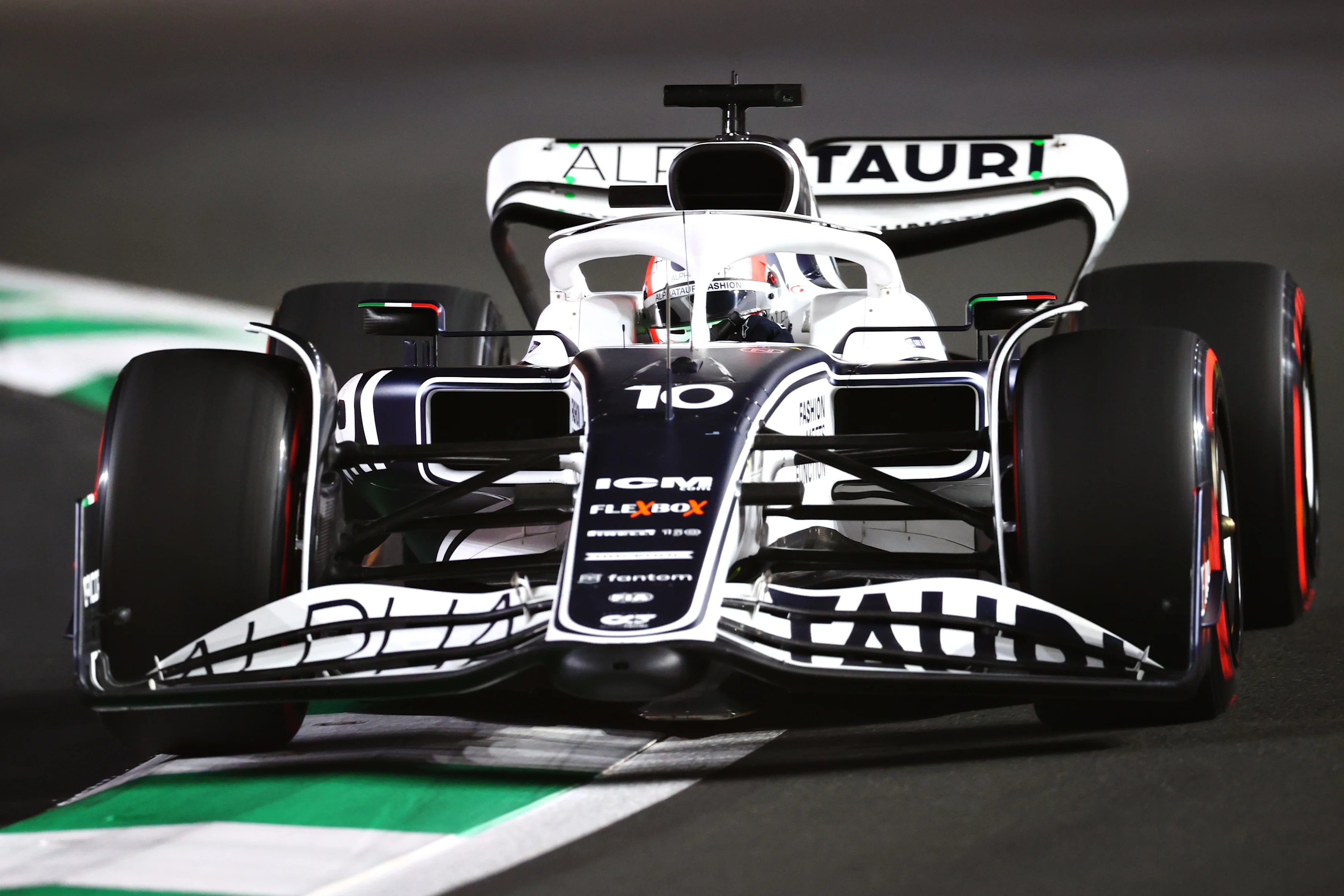 JEDDAH, SAUDI ARABIA - MARCH 26: Pierre Gasly of France driving the (10) Scuderia AlphaTauri AT03 on track during qualifying ahead of the F1 Grand Prix of Saudi Arabia at the Jeddah Corniche Circuit on March 26, 2022 in Jeddah, Saudi Arabia. (Photo by Dan Istitene - Formula 1/Formula 1 via Getty Images)