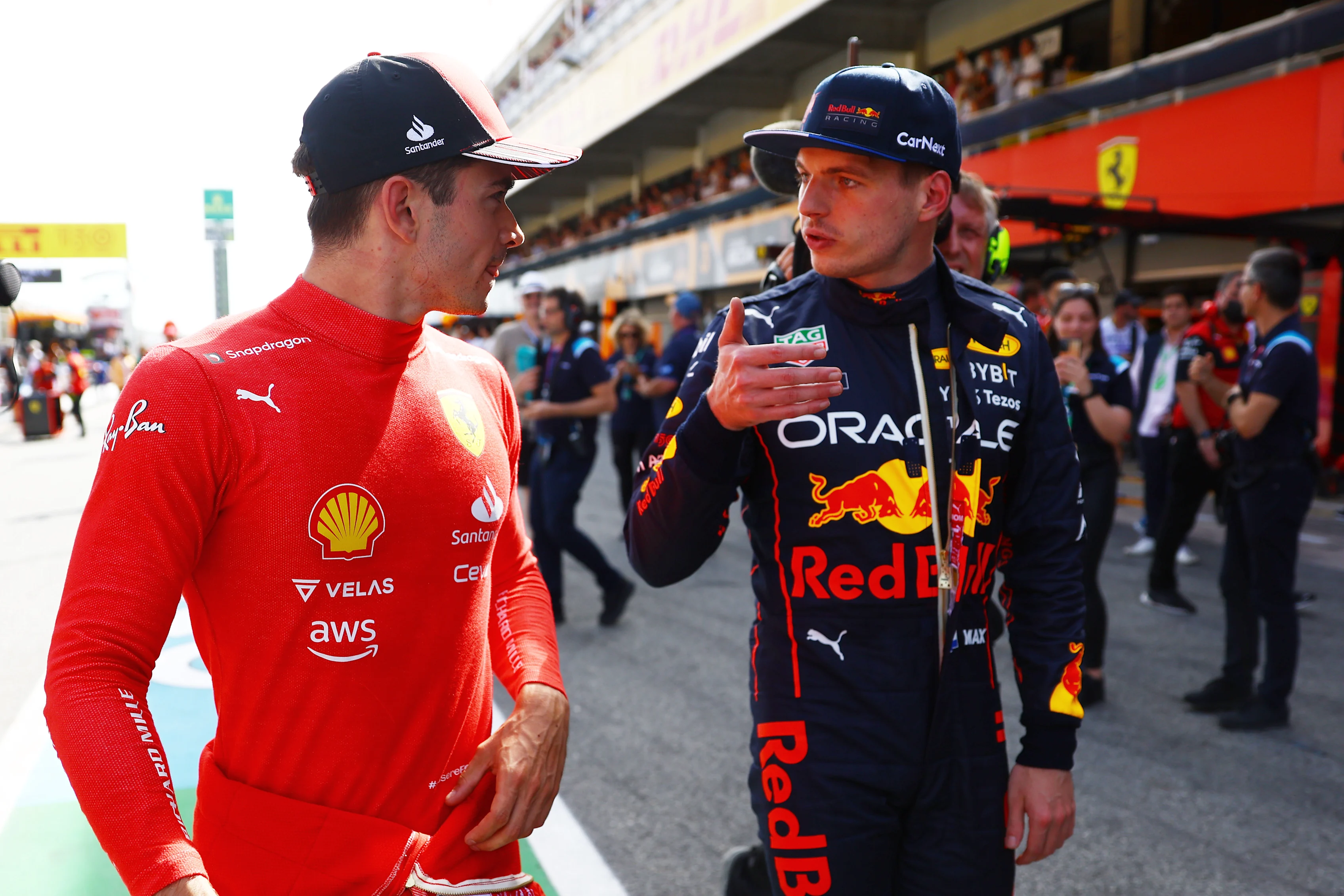 BARCELONA, SPAIN - MAY 21: Pole position qualifier Charles Leclerc of Monaco and Ferrari and Second