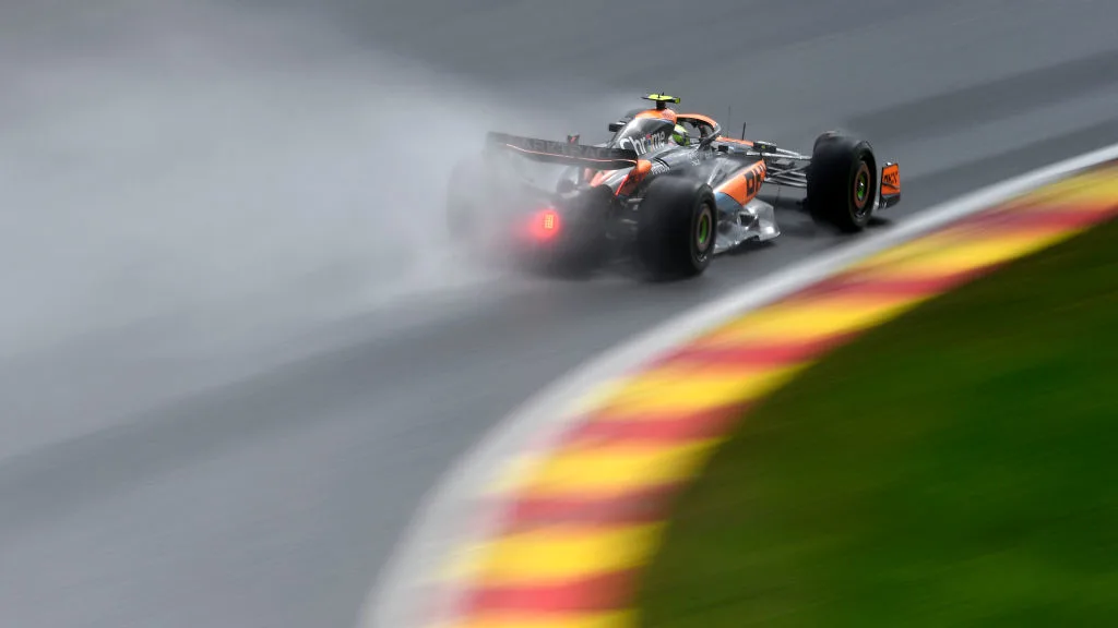 SPA, BELGIUM - JULY 29: Lando Norris of Great Britain driving the (4) McLaren MCL60 Mercedes on