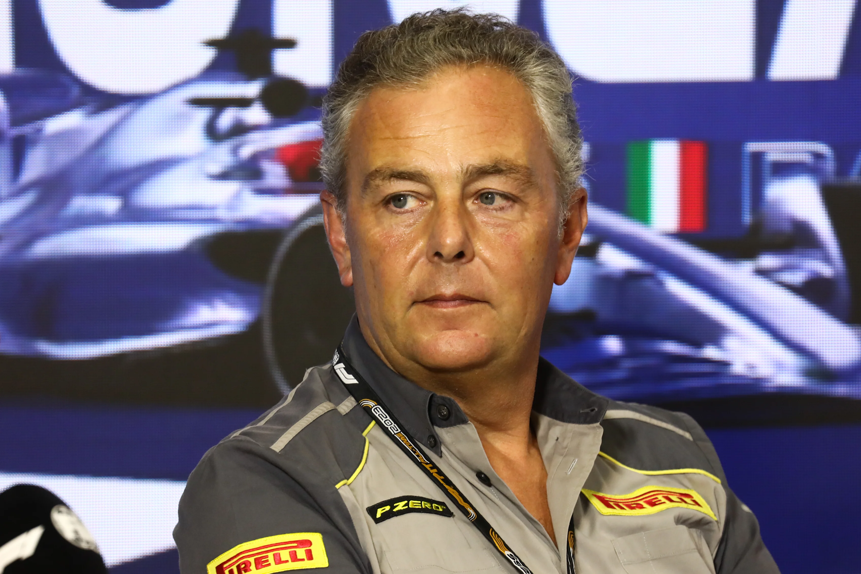 Mario Isola during press conference ahead of the Formula 1 Italian Grand Prix at Autodromo Nazionale di Monza in Monza, Italy on September 1, 2023. (Photo by Jakub Porzycki/NurPhoto via Getty Images)