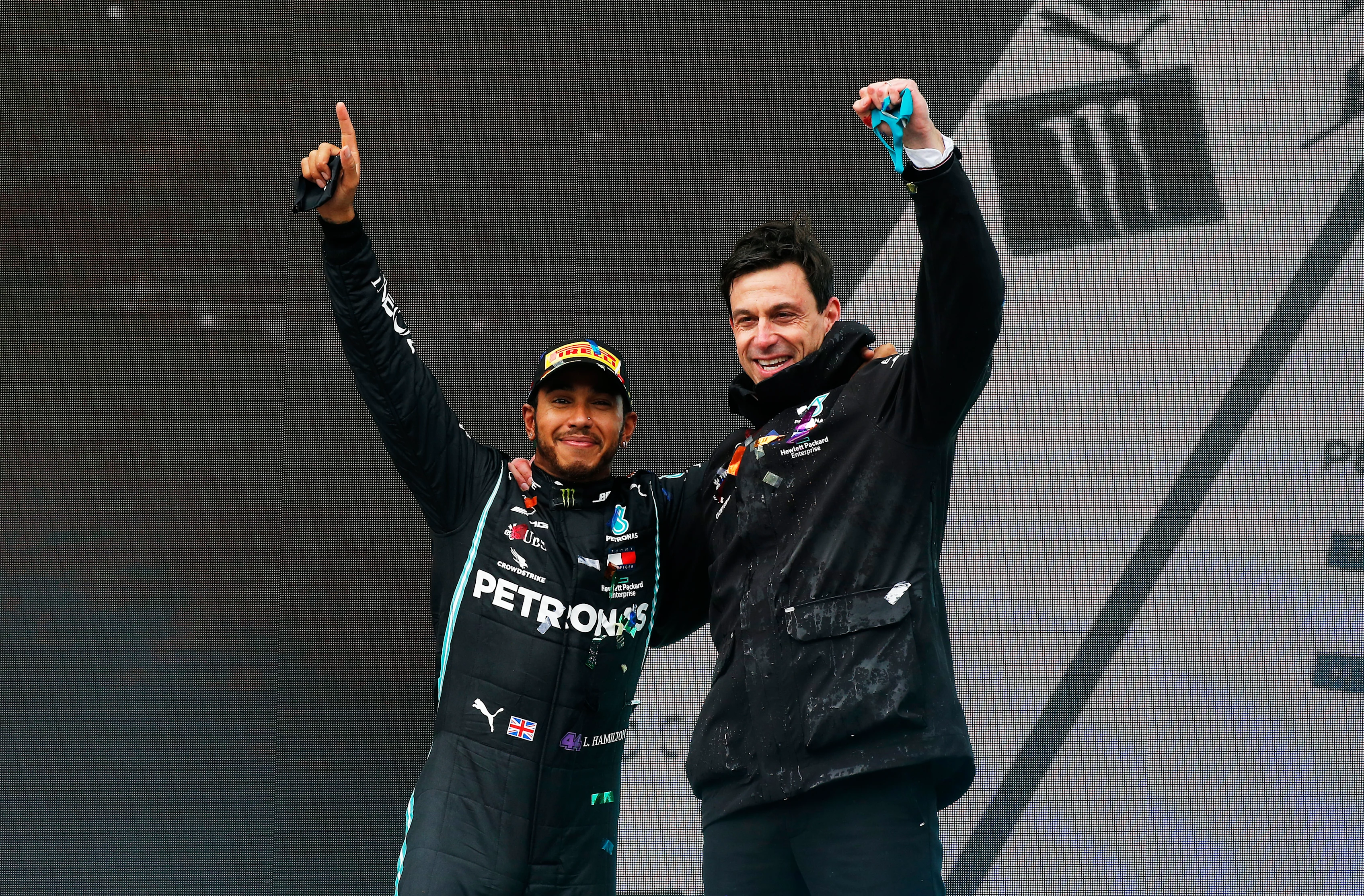 ISTANBUL, TURKEY - NOVEMBER 15: Race winner Lewis Hamilton of Great Britain and Mercedes GP