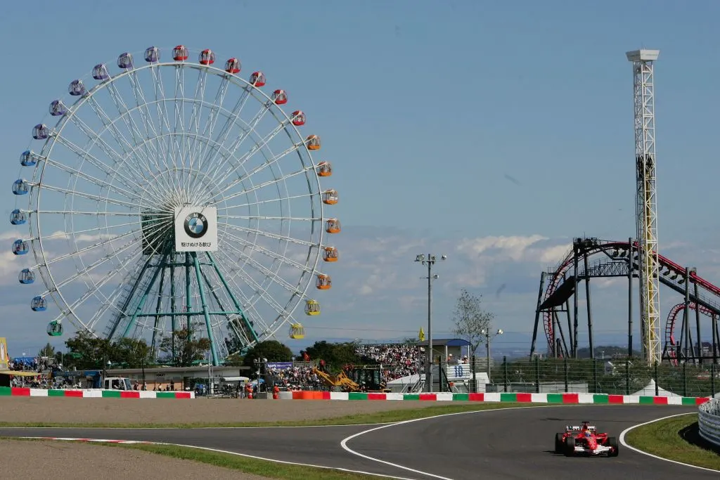 SUZUKA - OCTOBER 07: Felipe Massa of Brazil and Ferrari in action during practice prior to