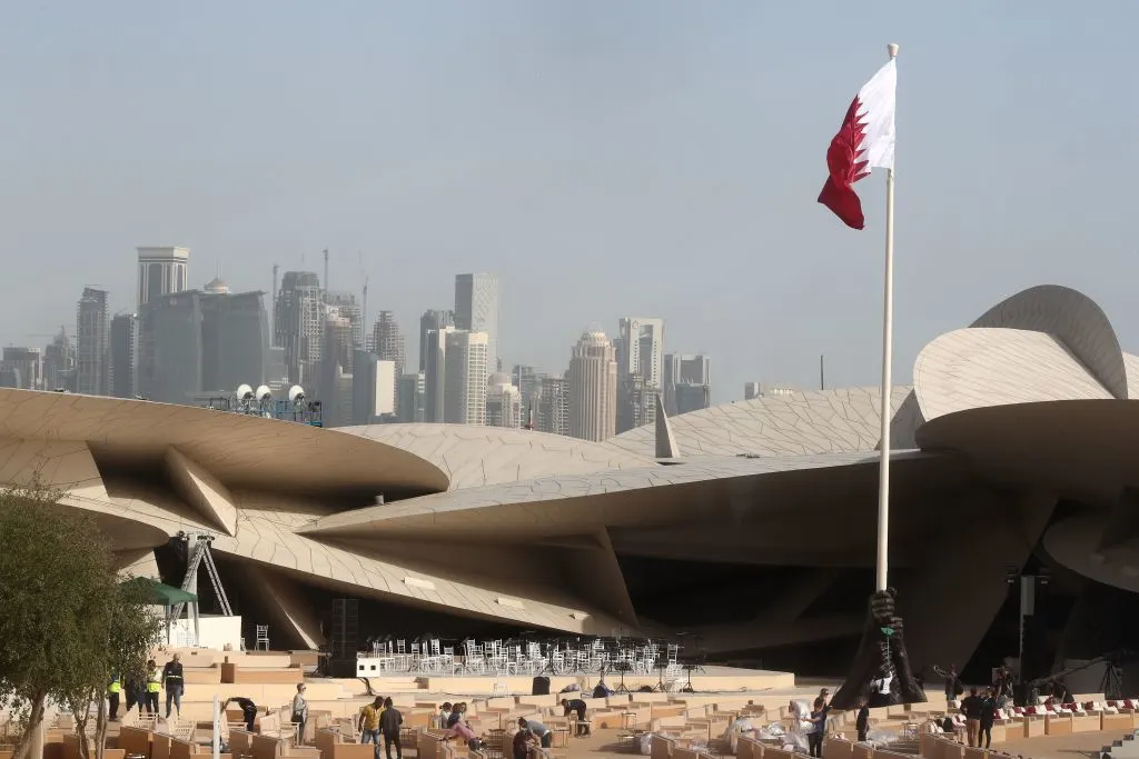A picture taken on March 27, 2019 shows a general view of the National Museum of Qatar, desigend by