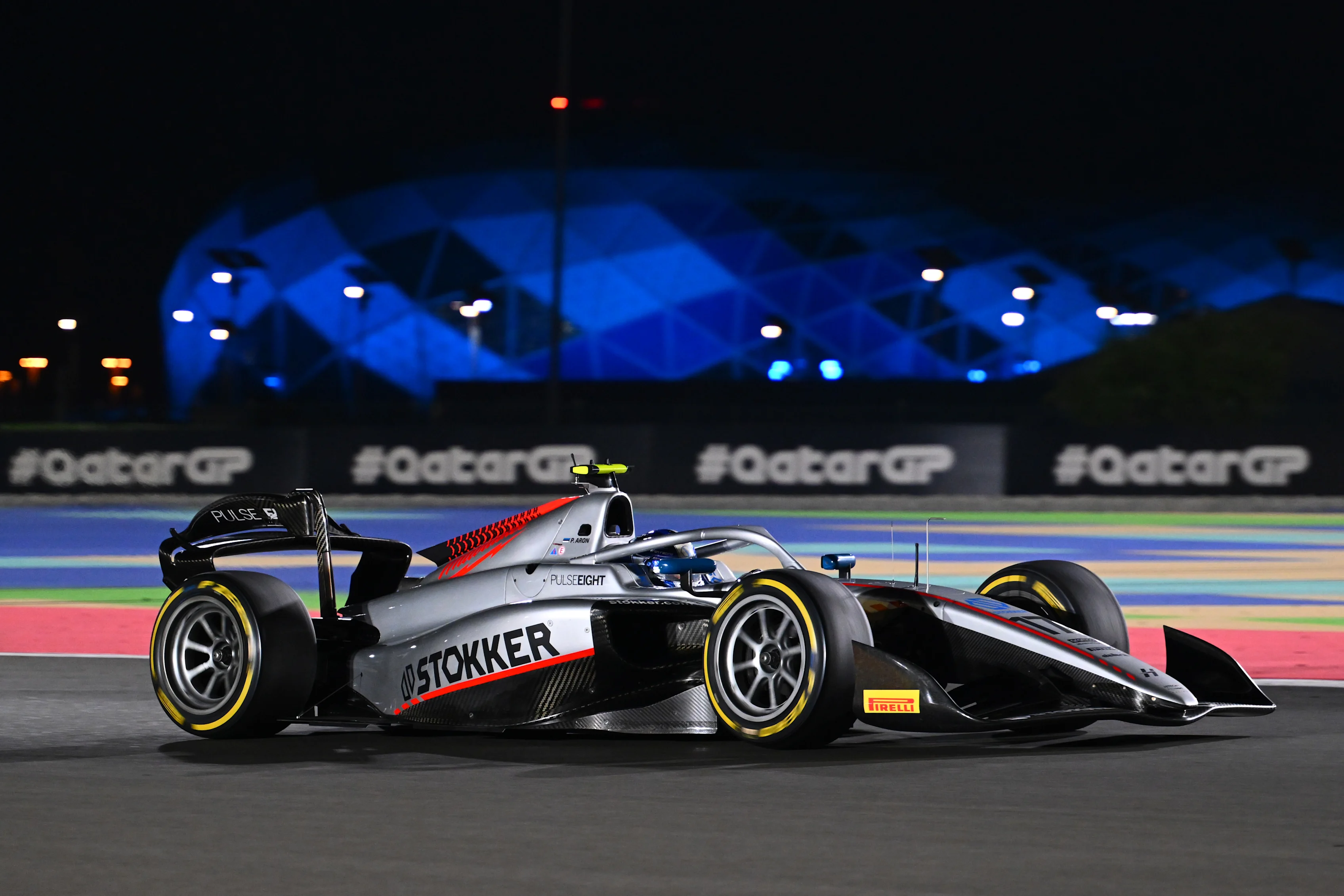 LUSAIL CITY, QATAR - NOVEMBER 29: Paul Aron of Estonia and Hitech Pulse-Eight (17) drives on track