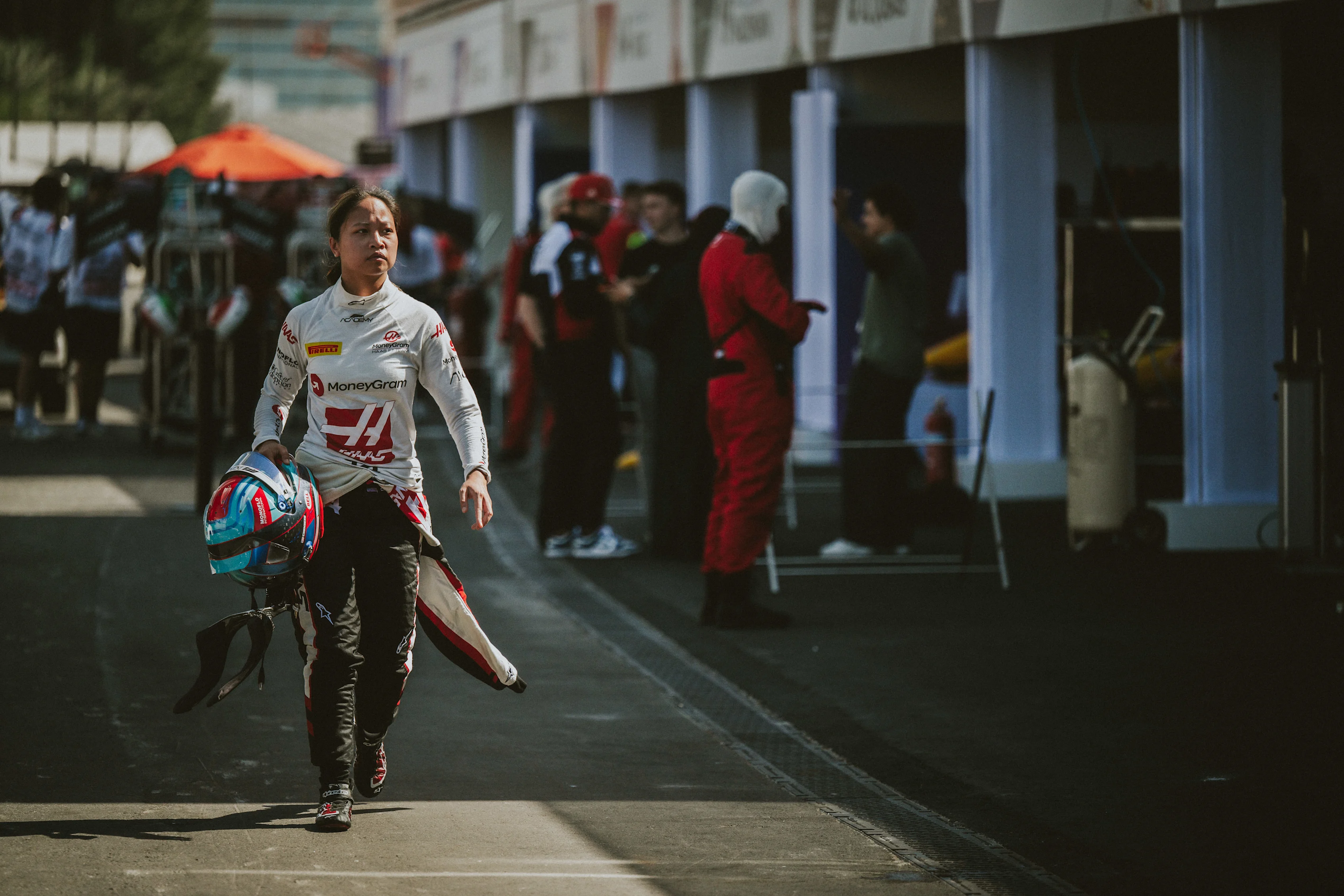 JEDDAH, SAUDI ARABIA - MARCH 07: Chloe Chambers of United States and Campos Racing (14) walks in