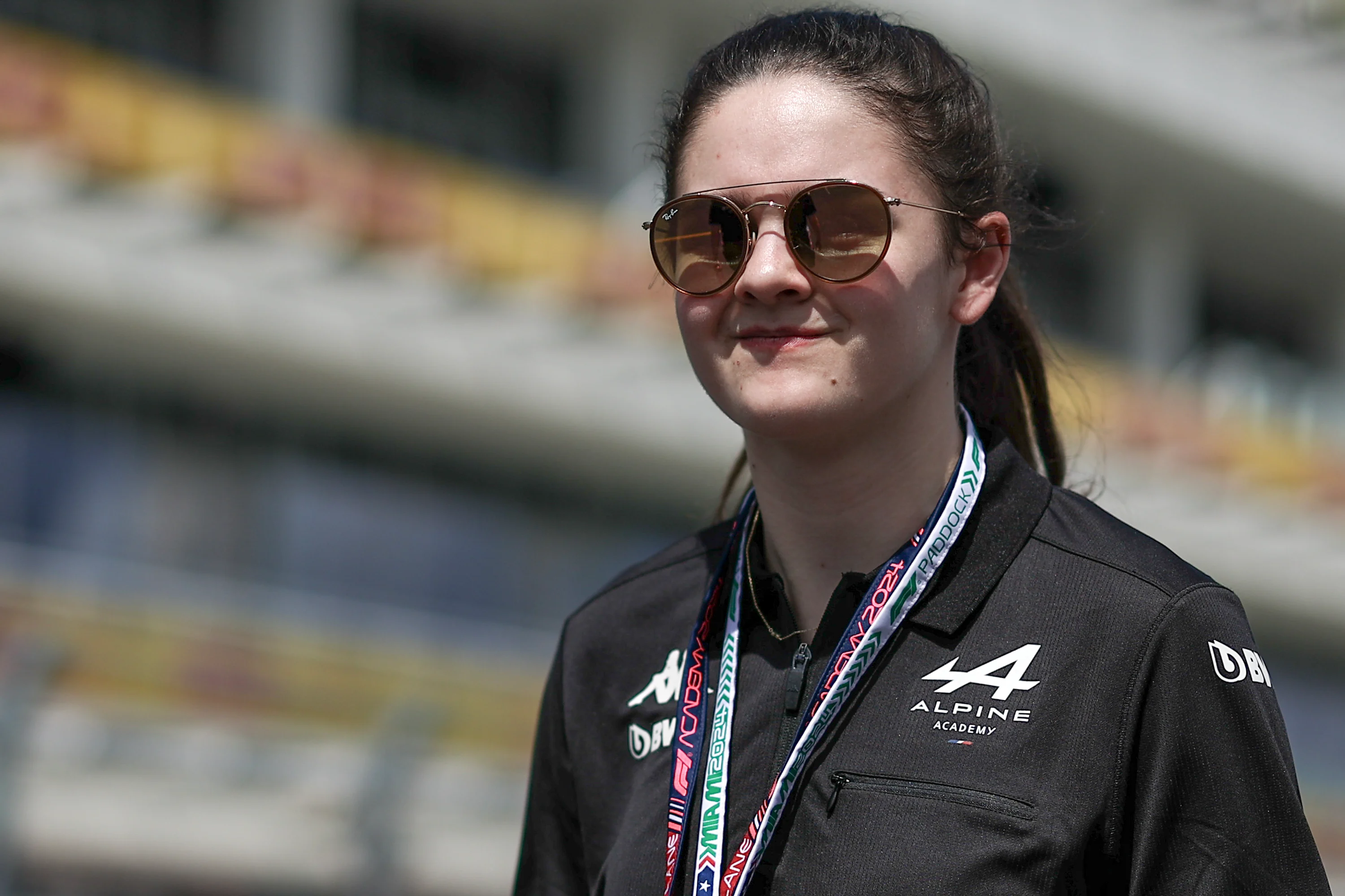 MIAMI, FLORIDA - MAY 2: Abbi Pulling of Great Britain and BWT Alpine F1 Team during previews ahead
