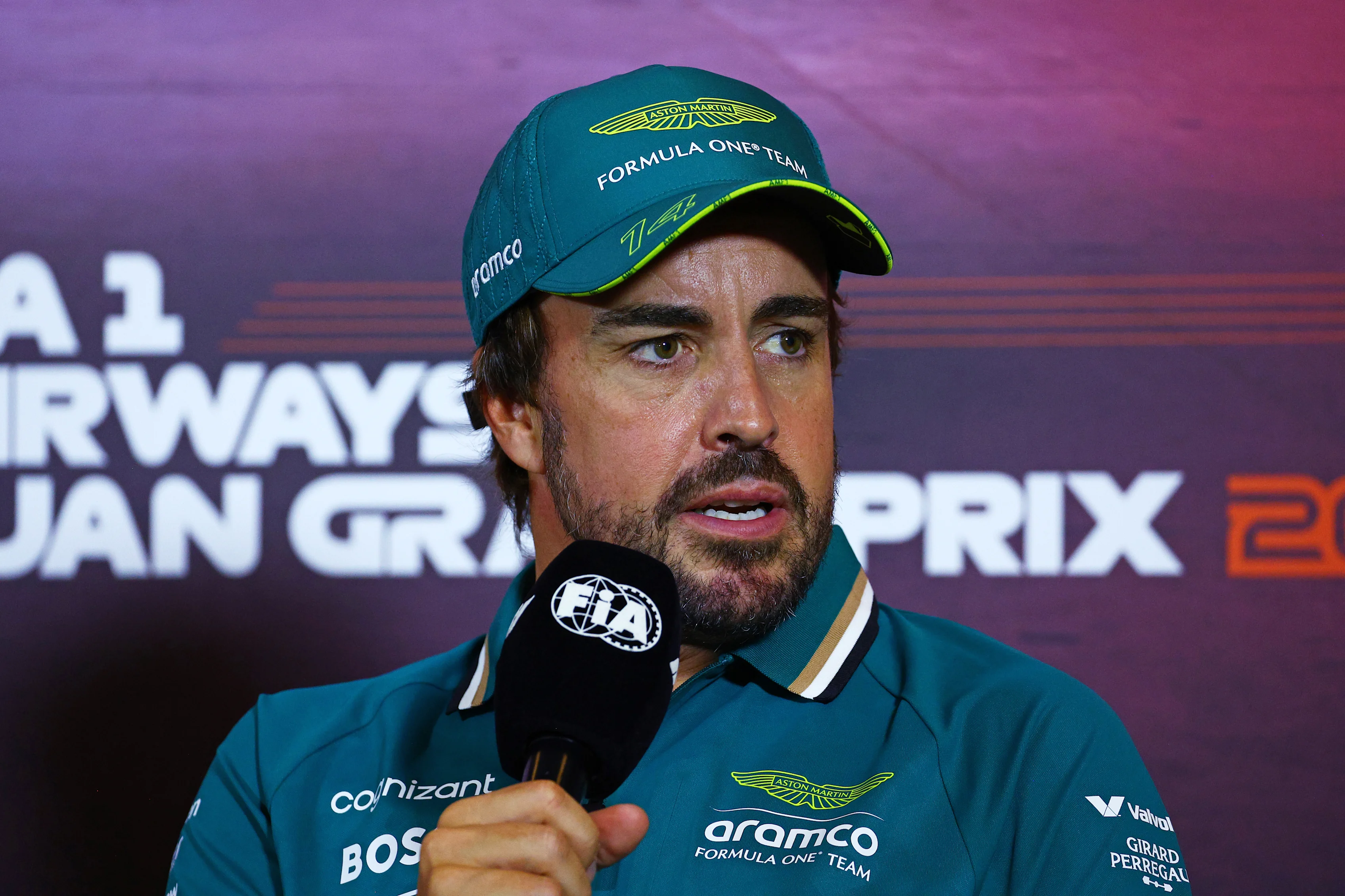 BAKU, AZERBAIJAN - SEPTEMBER 12: Fernando Alonso of Spain and Aston Martin F1 Team attends the