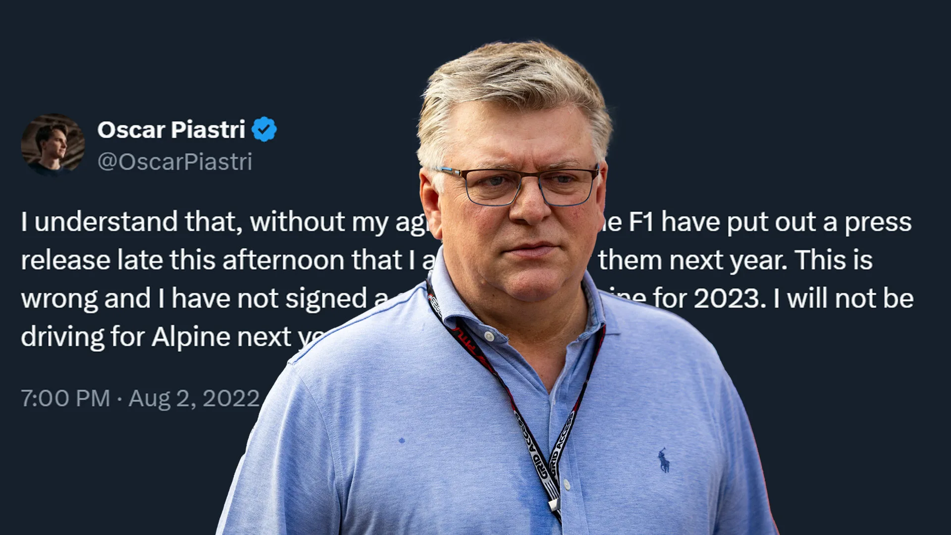 ABU DHABI, UNITED ARAB EMIRATES - NOVEMBER 24: Ex-Alpine team principal Otmar Szafnauer in the