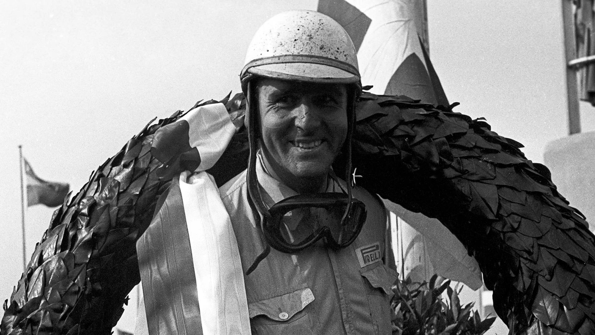 Farina revels in victory at the Nurburgring in 1953, taking his career tally to five