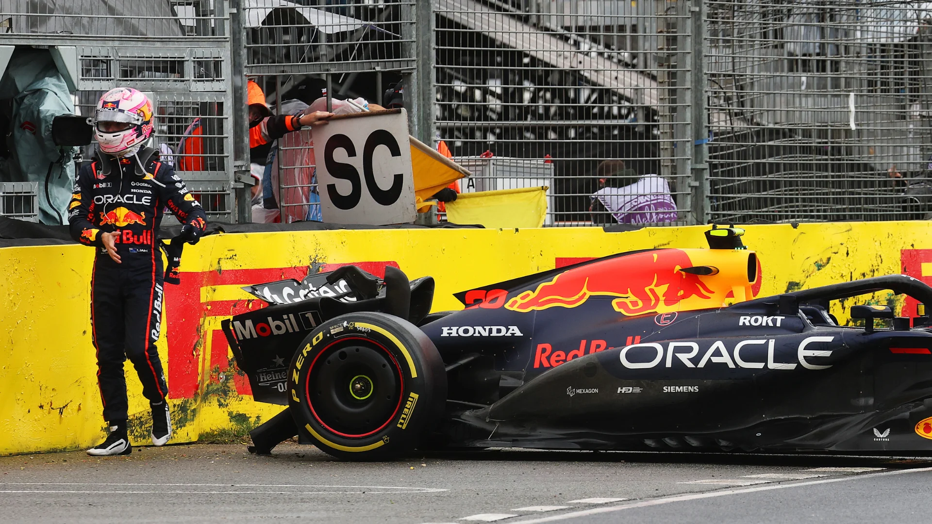 MELBOURNE, AUSTRALIA - MARCH 16: Liam Lawson of New Zealand and Oracle Red Bull Racing looks on on