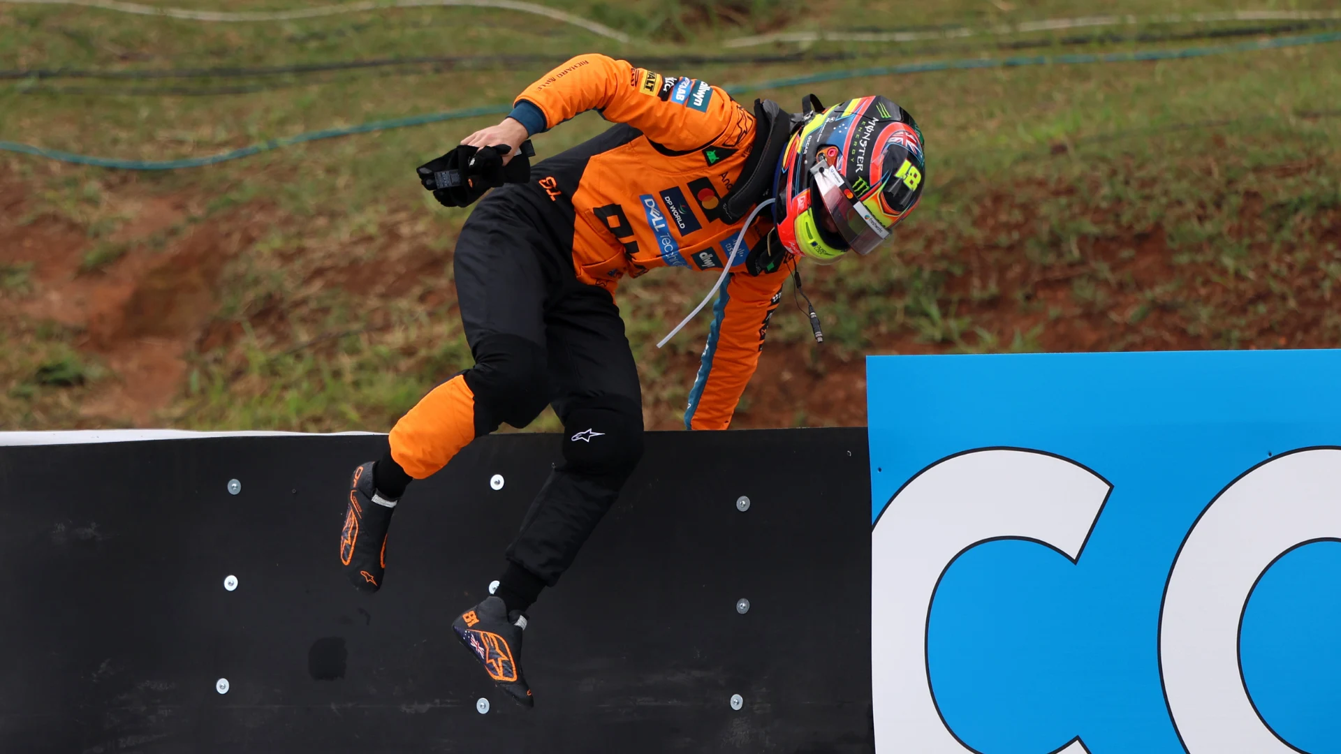 SAO PAULO, BRAZIL - NOVEMBER 08: Oscar Piastri of Australia and McLaren prepares to drive on the