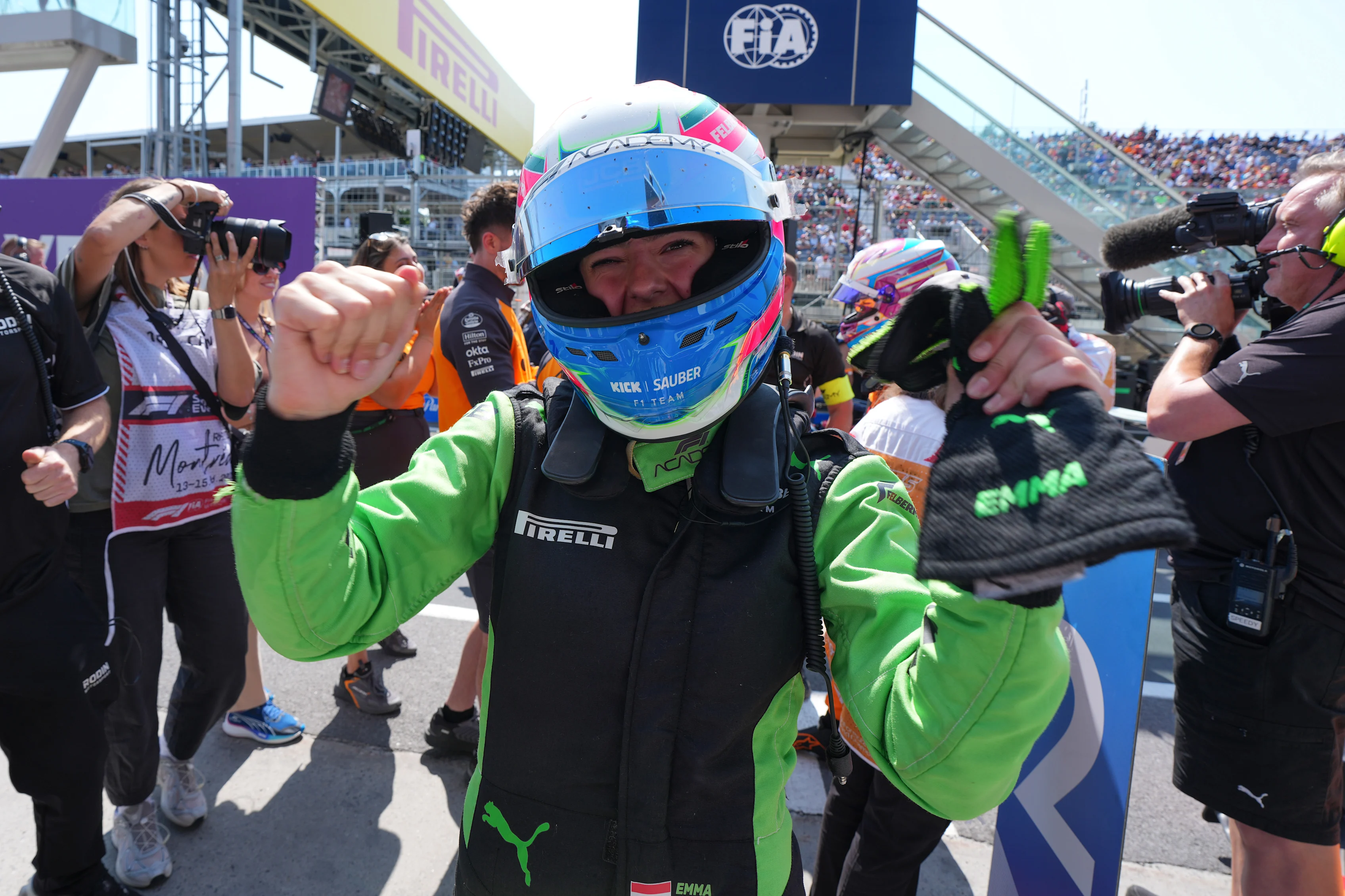 MONTREAL, QUEBEC - JUNE 14: Race winner Emma Felbermayr of Austria and Rodin Motorsport (5)