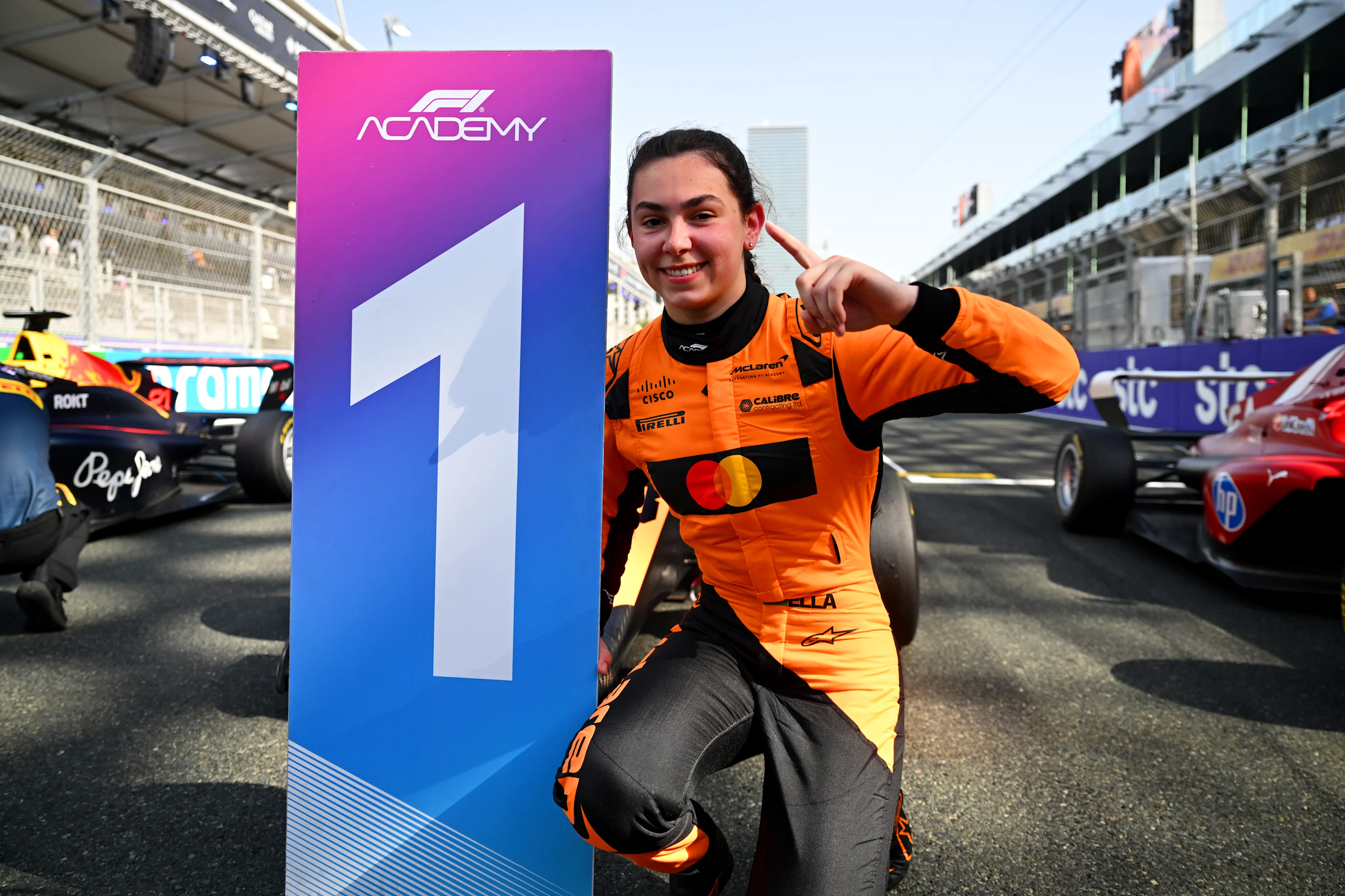 JEDDAH, SAUDI ARABIA - APRIL 19: Race winner Ella Lloyd of Great Britain and Rodin Motorsport (20)