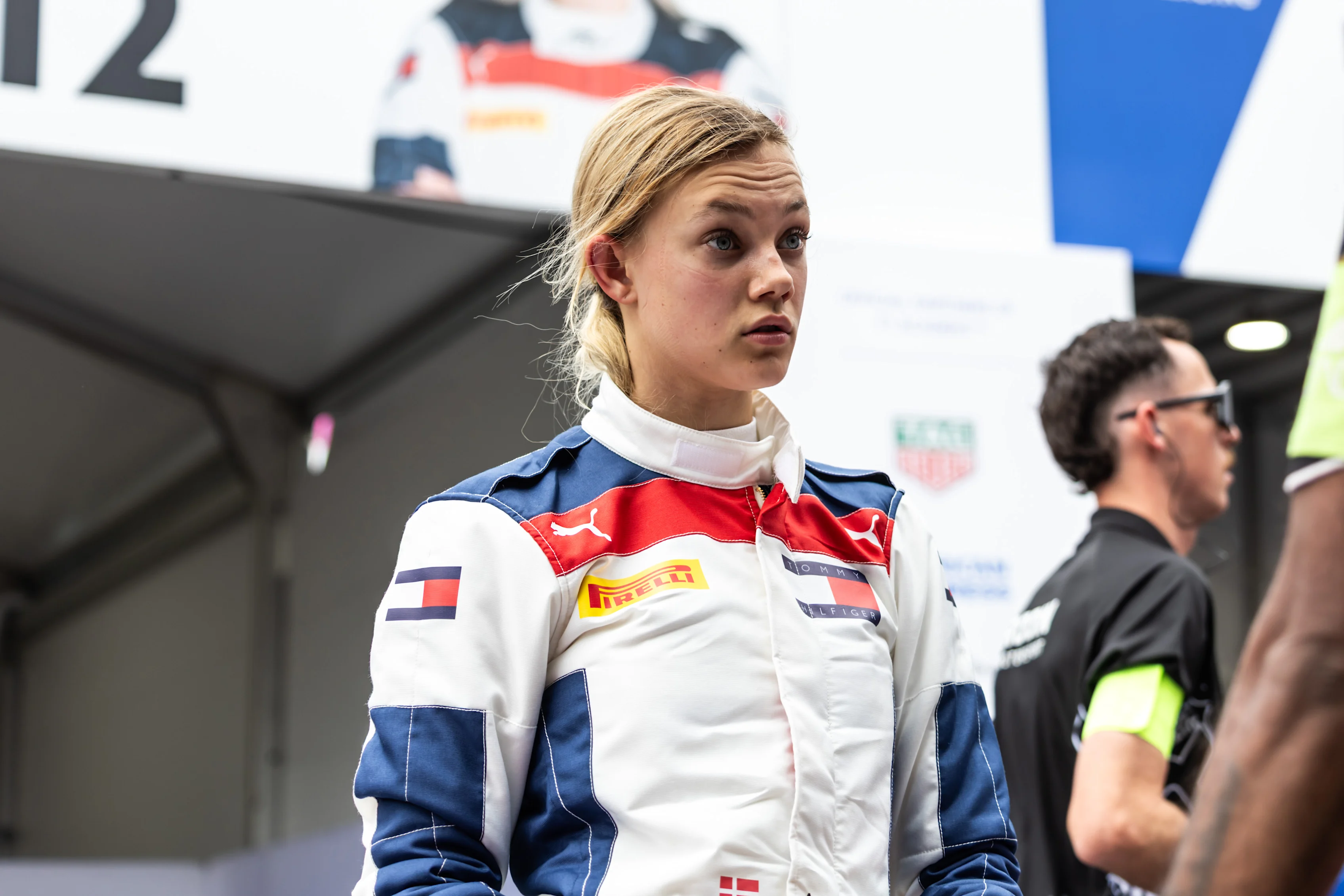MIAMI, FLORIDA - MAY 02: Alba Larsen of Denmark and MP Motorsport (12) looks on during practice