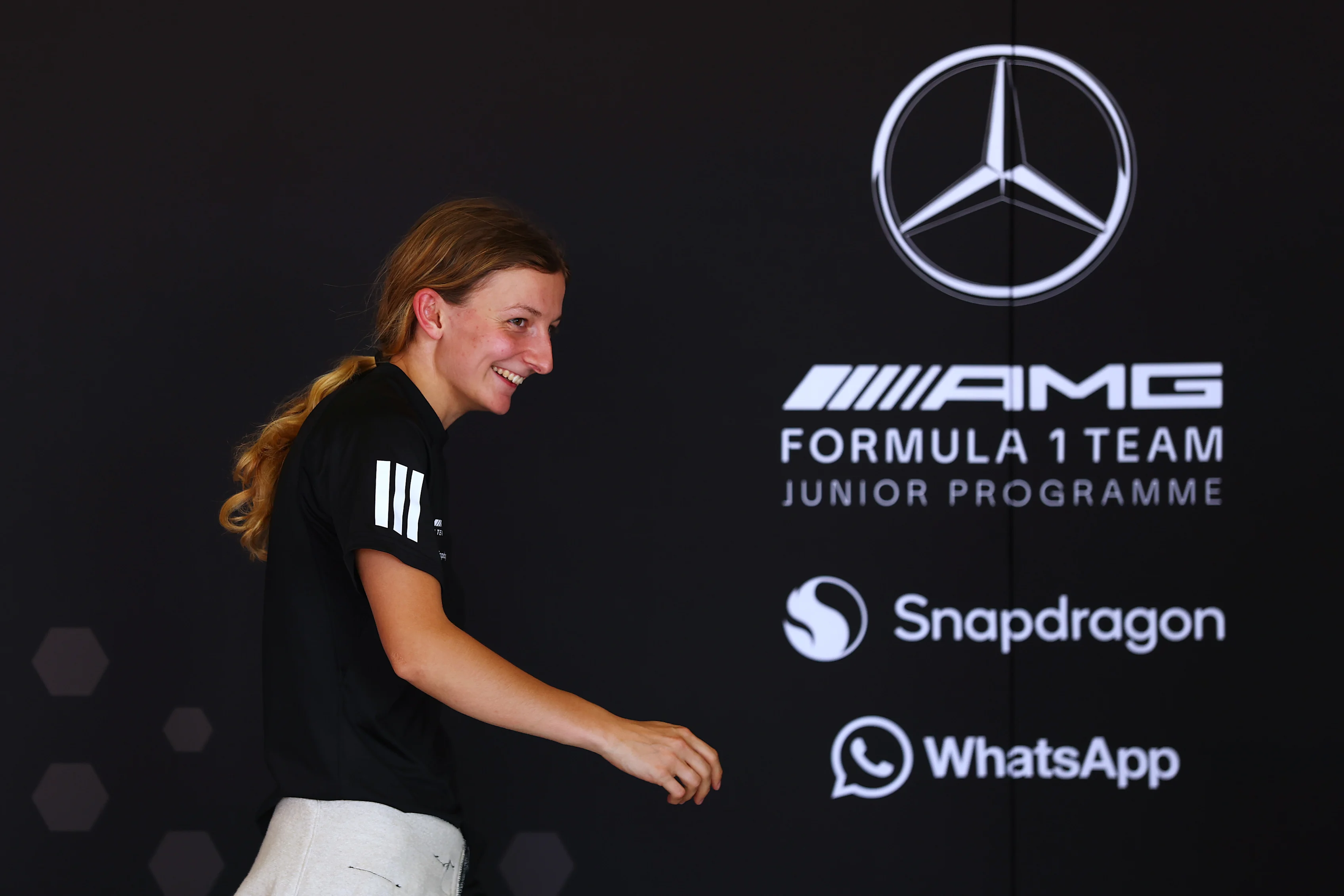 NAVARRA, SPAIN - SEPTEMBER 17: Doriane Pin of France and PREMA Racing (28) looks on in the garage