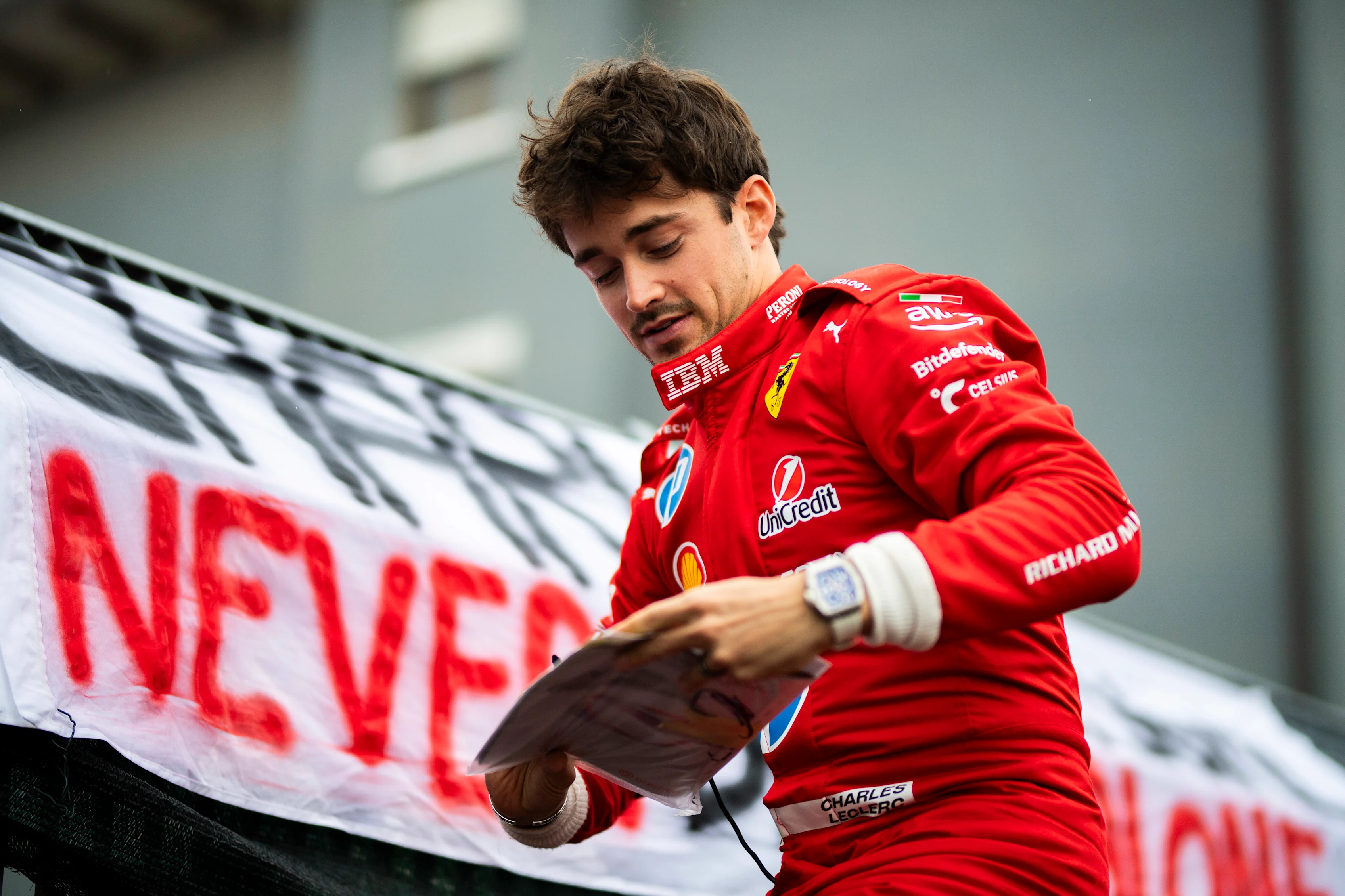 Lewis Hamilton testing the Ferrari F1SF 75 on the Fiorano circuit, at Maranello, Italy, on January