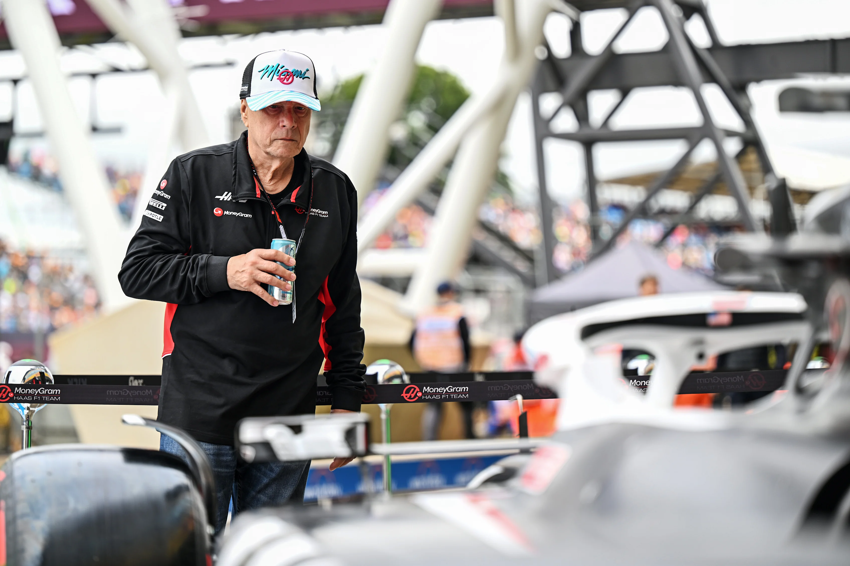 NORTHAMPTON, ENGLAND - JULY 05: Gene Haas, Owner and Founder, Haas F1 Team prior to the F1 Grand