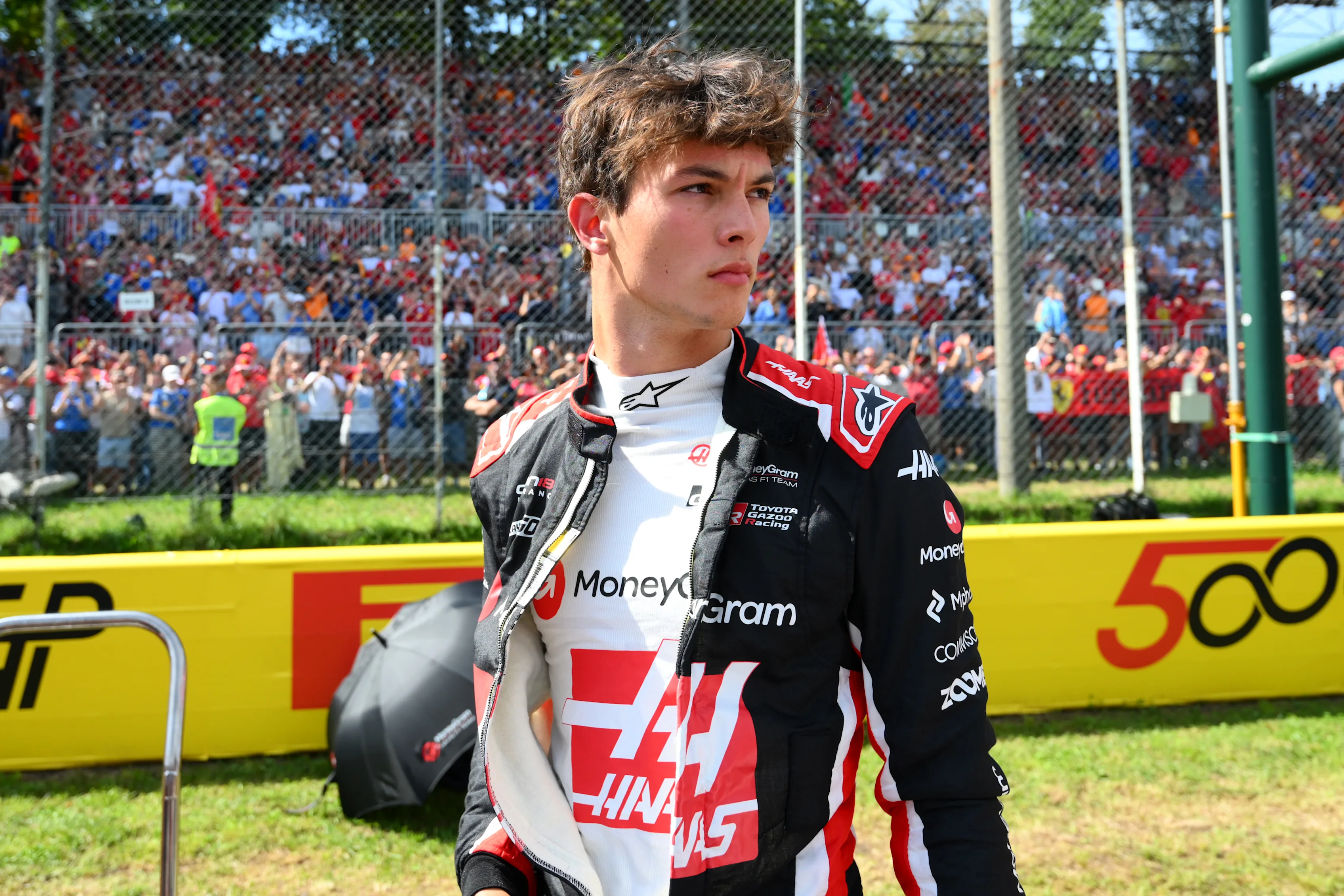 MONZA, ITALY - SEPTEMBER 07: Oliver Bearman of Great Britain and Haas F1 on the grid during the F1