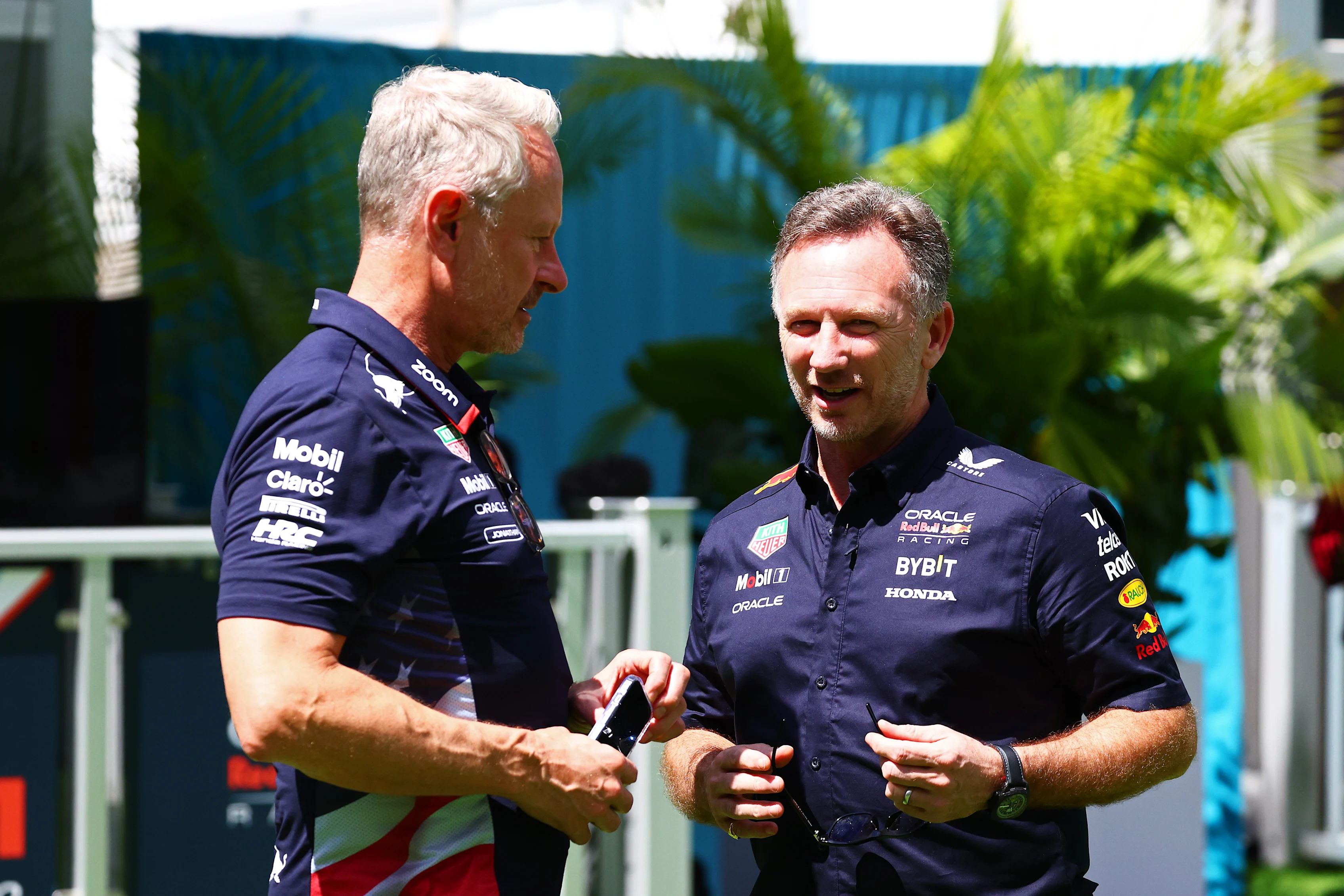MIAMI, FLORIDA - MAY 03: Oracle Red Bull Racing Sporting Director Jonathan Wheatley and Oracle Red