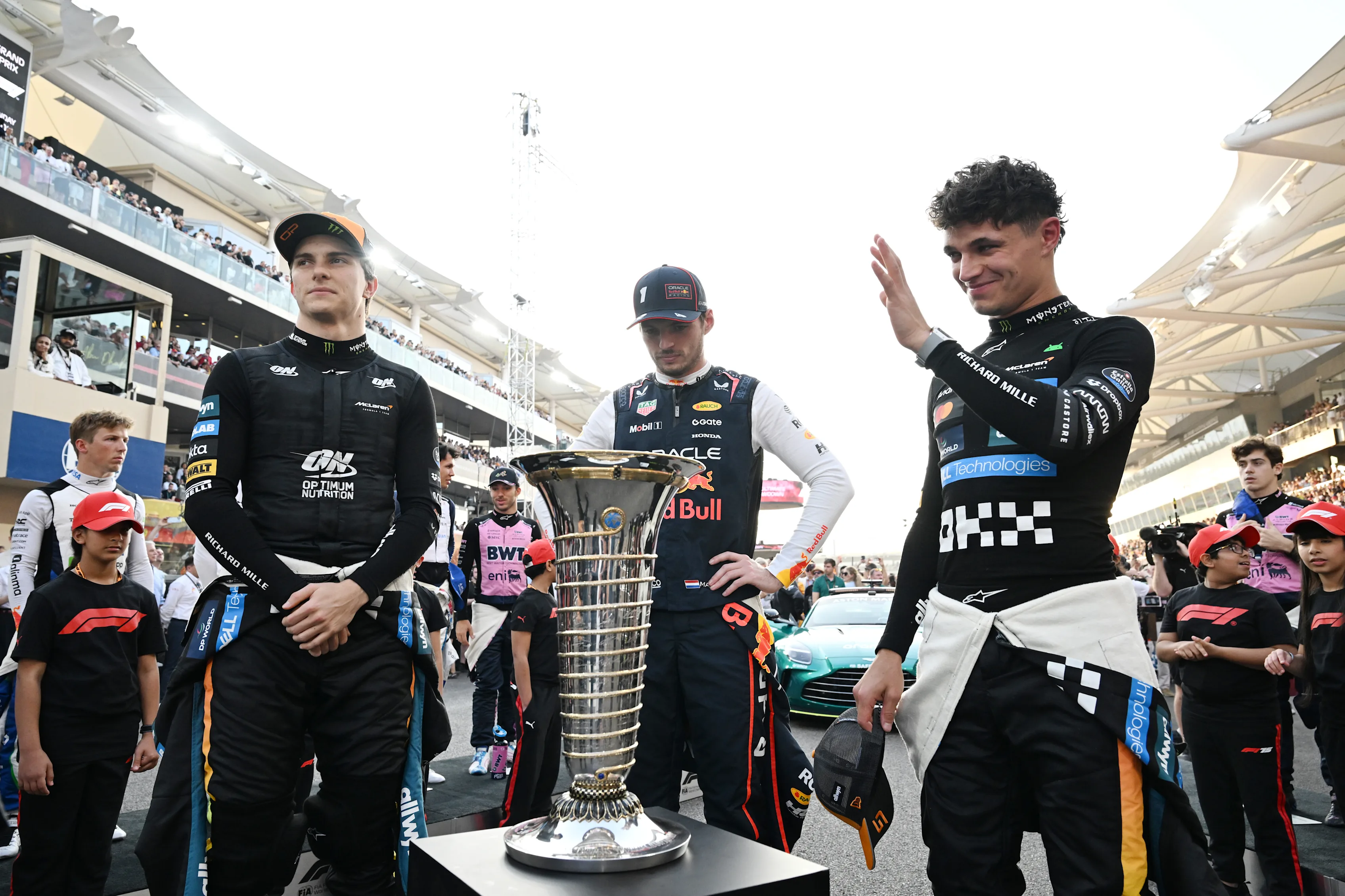 ABU DHABI, UNITED ARAB EMIRATES - DECEMBER 07: F1 World Drivers Championship contenders Lando