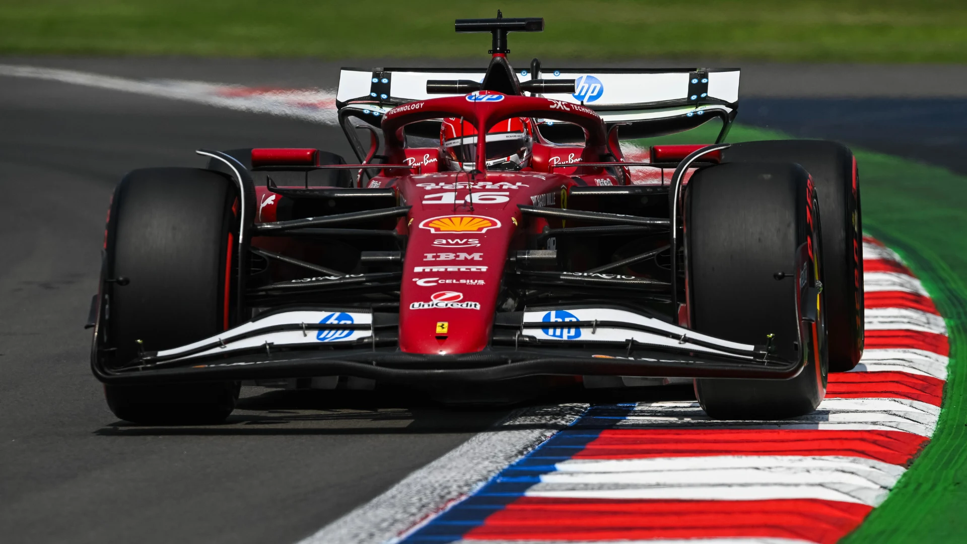 MEXICO CITY, MEXICO - OCTOBER 24: Charles Leclerc of Monaco driving the (16) Scuderia Ferrari SF-25
