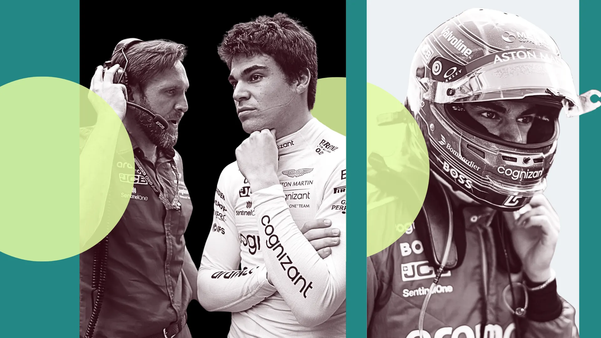 CIRCUIT DE MONACO, MONACO - MAY 29: Lance Stroll, Aston Martin, with an engineer during the Monaco