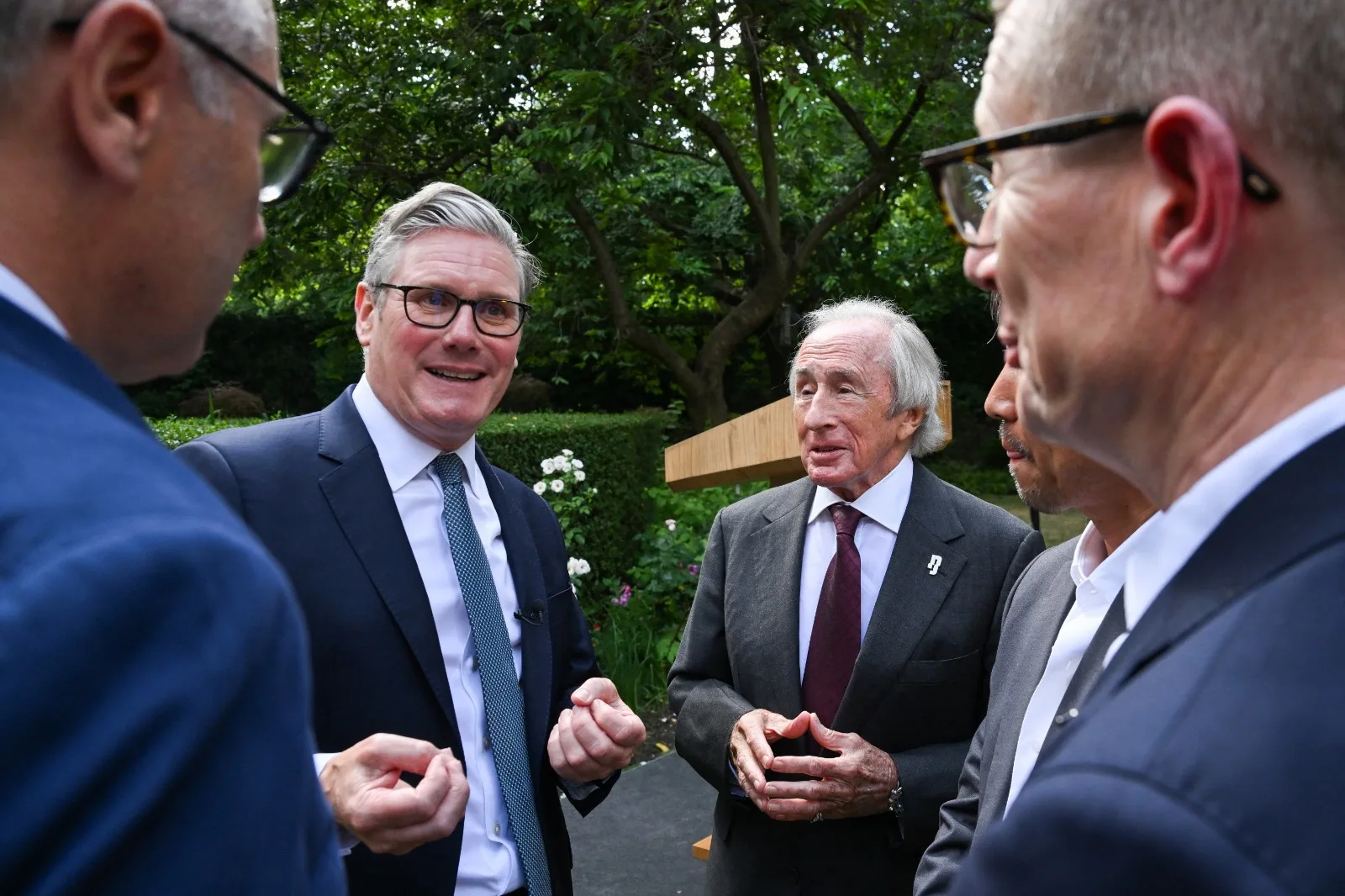 Sir Jackie Stewart was on hand to meet with Starmer 