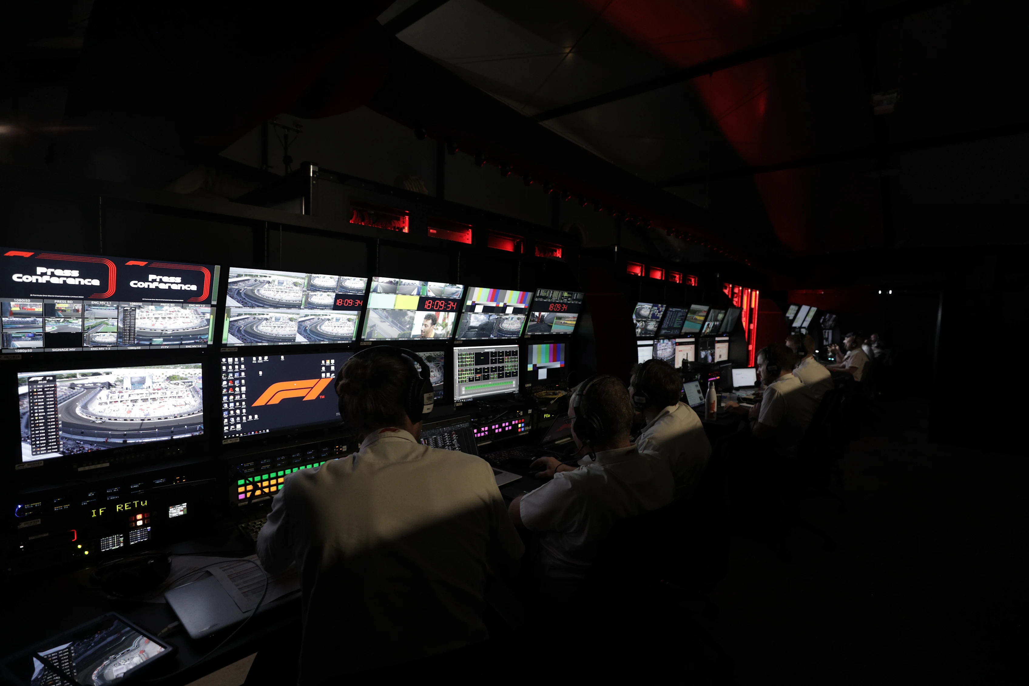 On location, F1 staff work out of the Event Technical Centre
