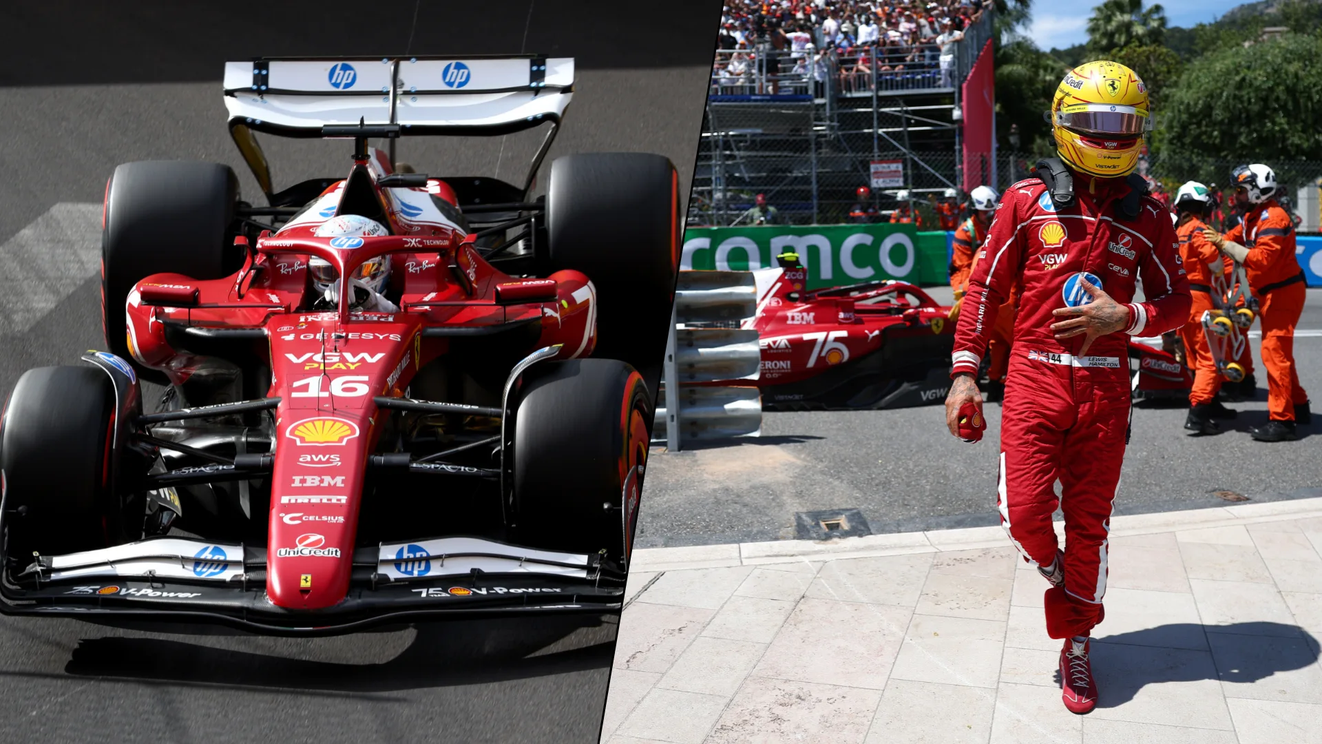 MONTE-CARLO, MONACO - MAY 24: Charles Leclerc of Monaco driving the (16) Scuderia Ferrari SF-25 on