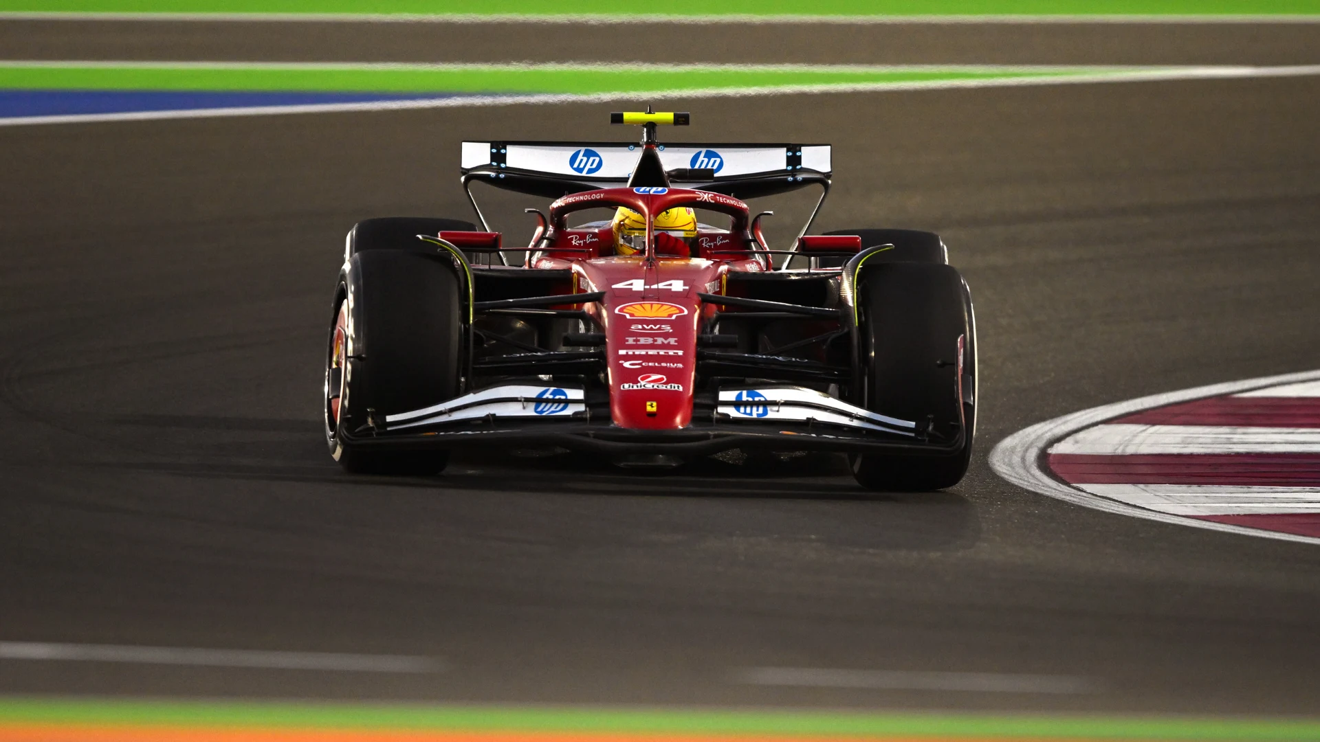 LUSAIL CITY, QATAR - NOVEMBER 28: George Russell of Great Britain driving the (63) Mercedes AMG