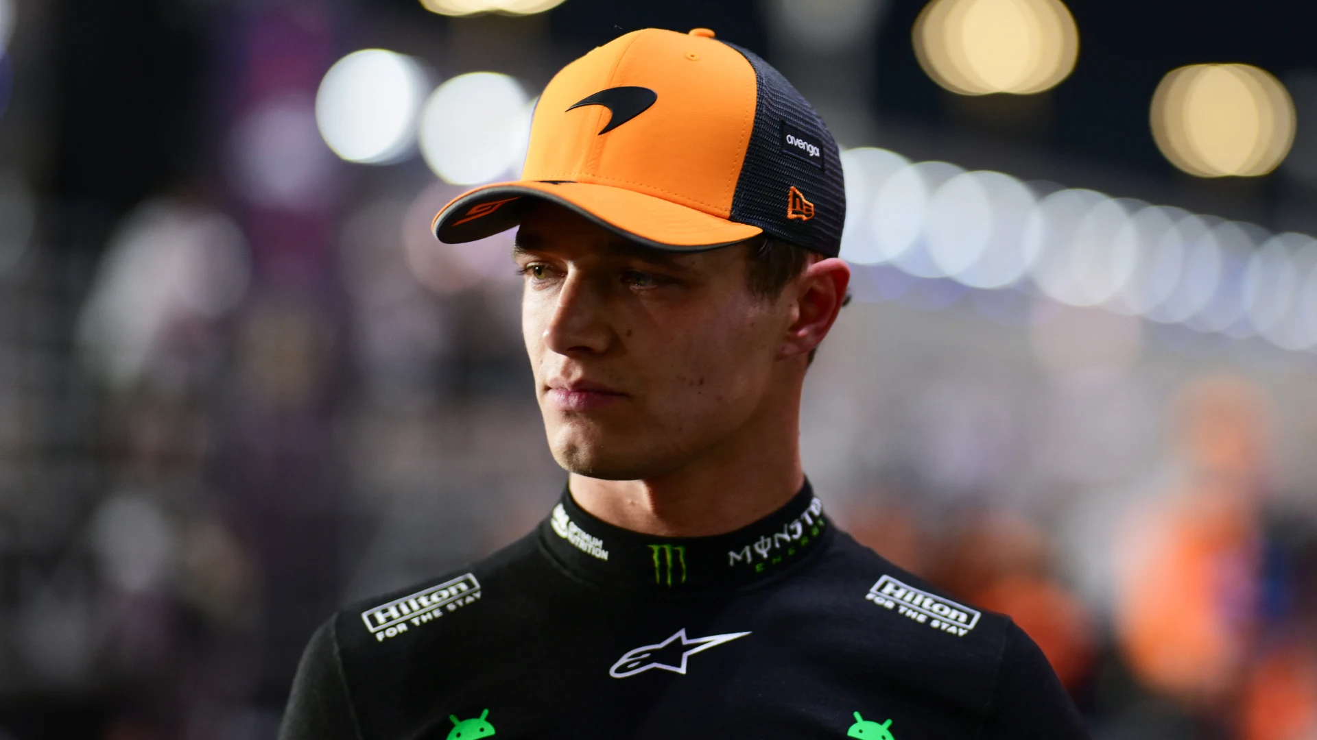 LUSAIL CITY, QATAR - NOVEMBER 29: Third placed Lando Norris of Great Britain and McLaren looks on