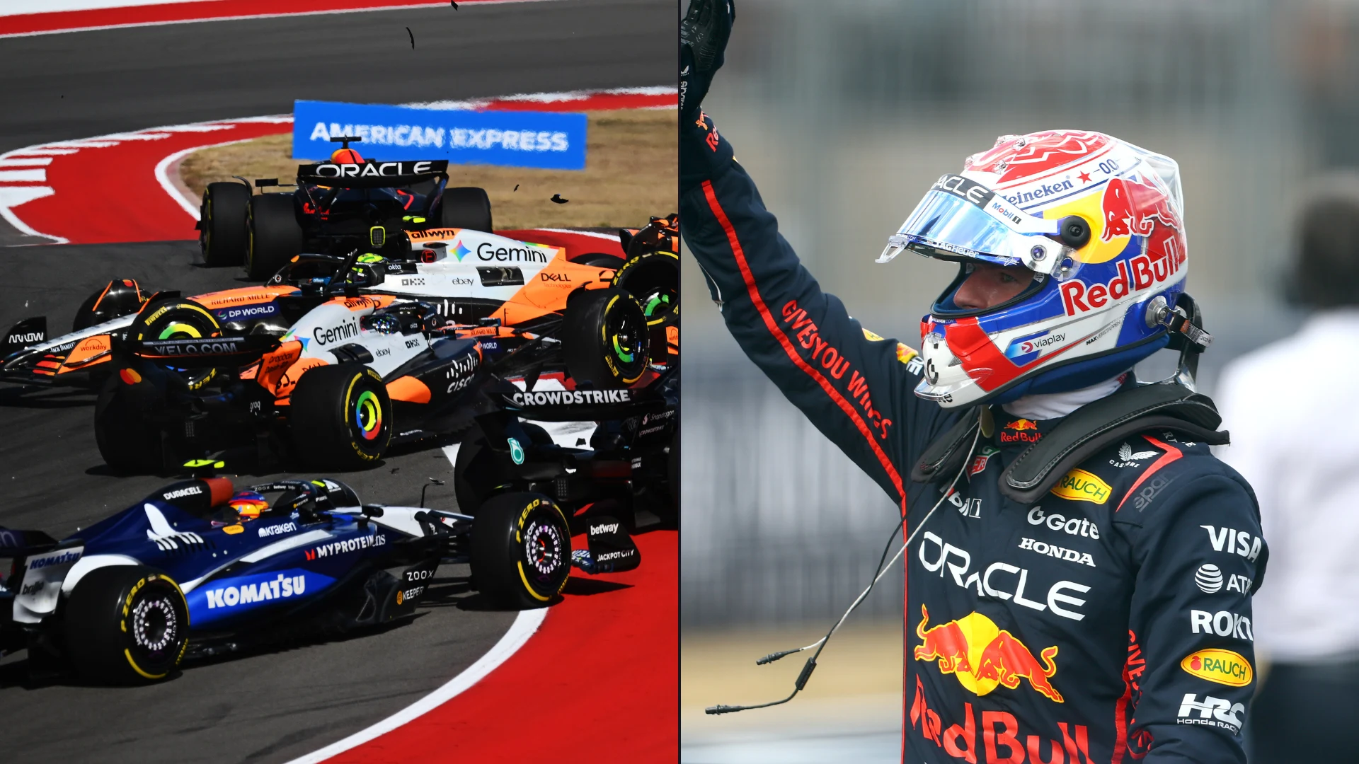 AUSTIN, TEXAS - OCTOBER 18: Sprint winner Max Verstappen of the Netherlands and Oracle Red Bull