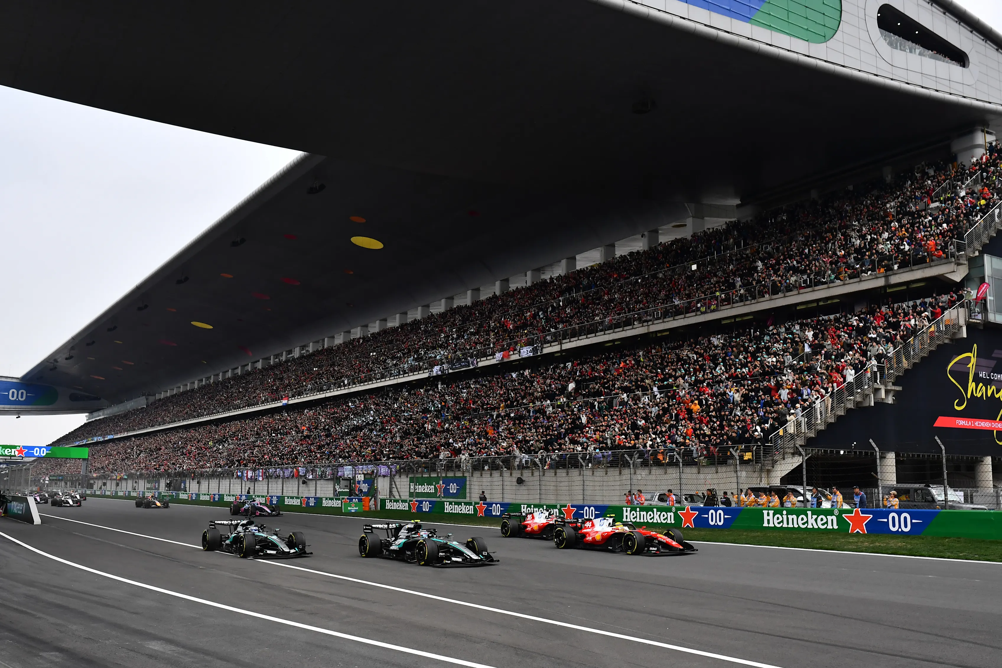 SHANGHAI, CHINA - MARCH 15: Lewis Hamilton of Great Britain driving the (44) Scuderia Ferrari SF-26