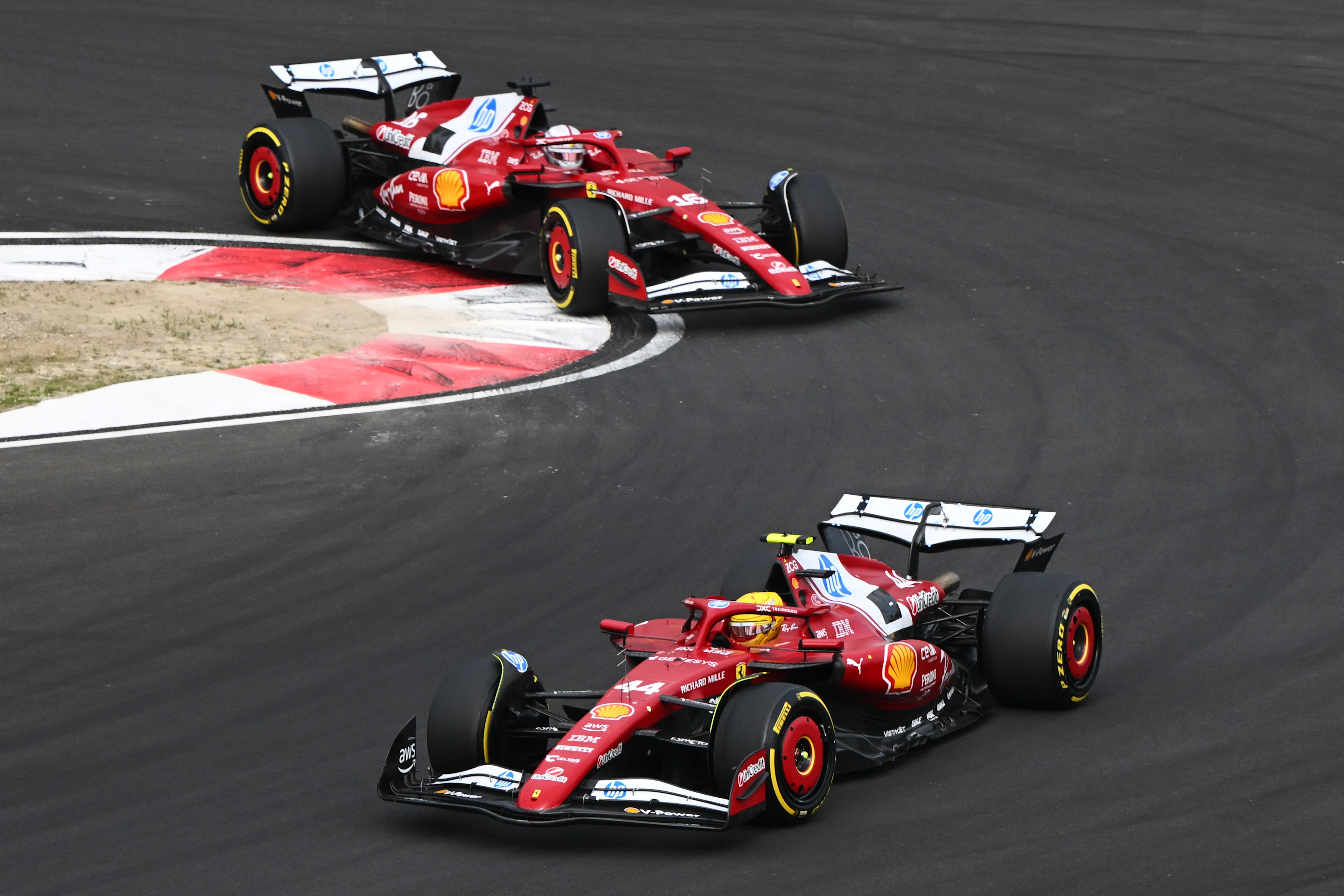SHANGHAI, CHINA - MARCH 23: Lewis Hamilton of Great Britain driving the (44) Scuderia Ferrari SF-25